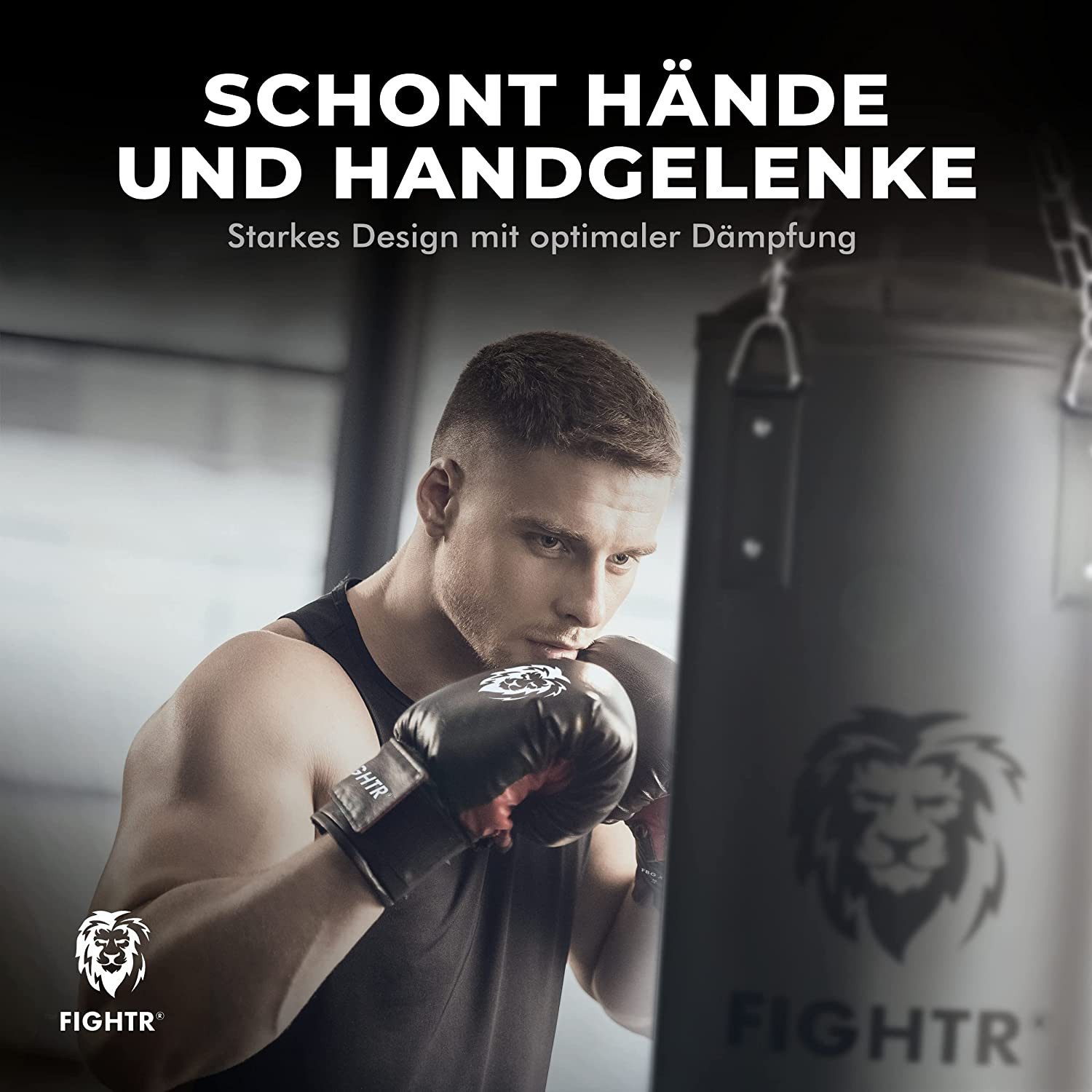 FIGHTR Boxsack gefüllt / ungefüllt 120cm für Boxen, Kickboxen, MMA & mehr