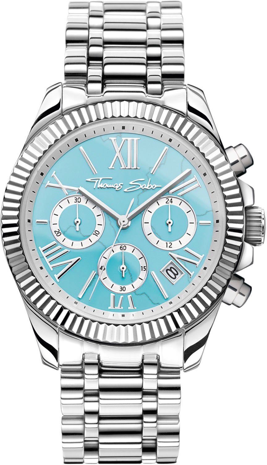 THOMAS SABO Chronograph DIVINE CHRONO, Quarzuhr, Armbanduhr, Damen, Datum, Stoppfunktion, 12/24-Std.-Anzeige