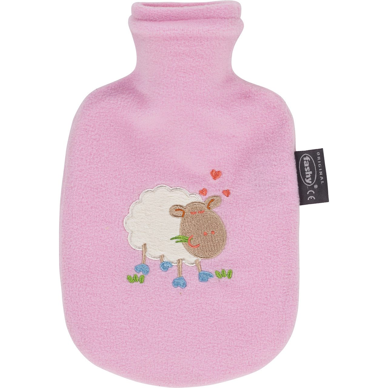 Fashy Wärmflasche Fashy Wärmflasche für Kinder Schaf Motiv mit Fleecebezug rosa, (1-tlg), Abnehmbarer Fleecebezug