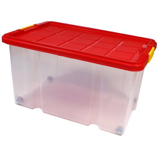 BigDean Aufbewahrungsbox »Eurobox 60x40x30 cm mit Deckel, Rädern