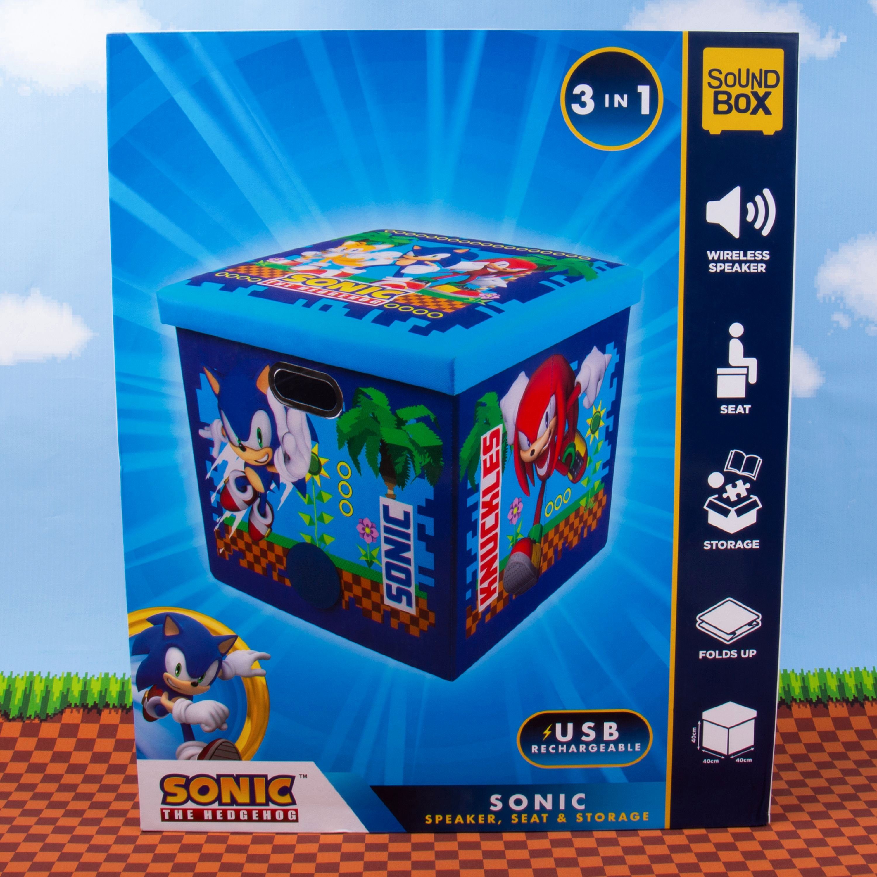 Sonic Sitzmöglichkeit Box creations Lautsprecher 3in1 Hedgehog Wireless Sound (Lautsprecher, Aufbewahrungsbox einem) the in und Fizz