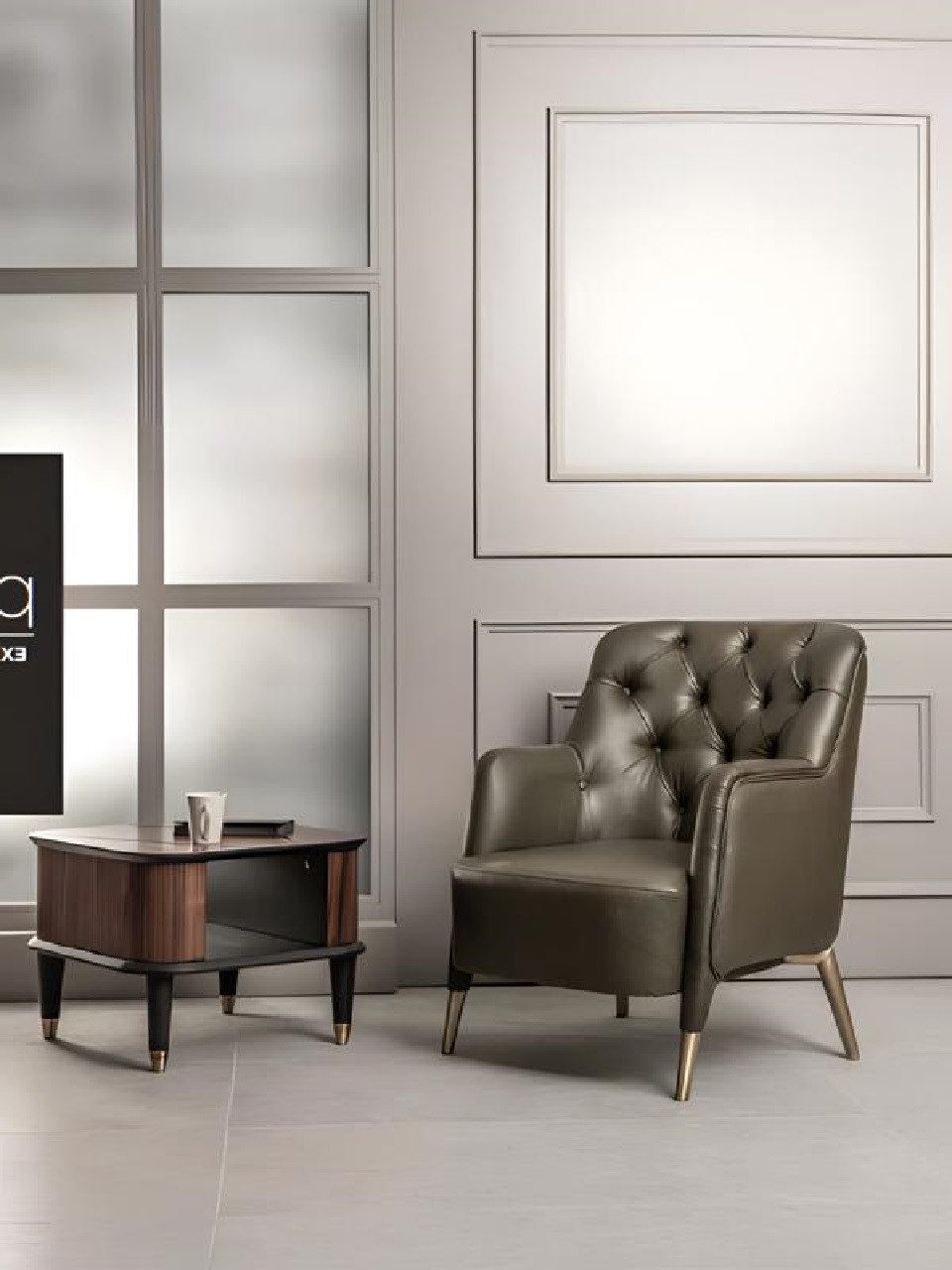 Xlmoebel Loungesessel Brauner Ledersessel im modernen Bürostuhl-Design (Sessel), Hergestellt in Europa