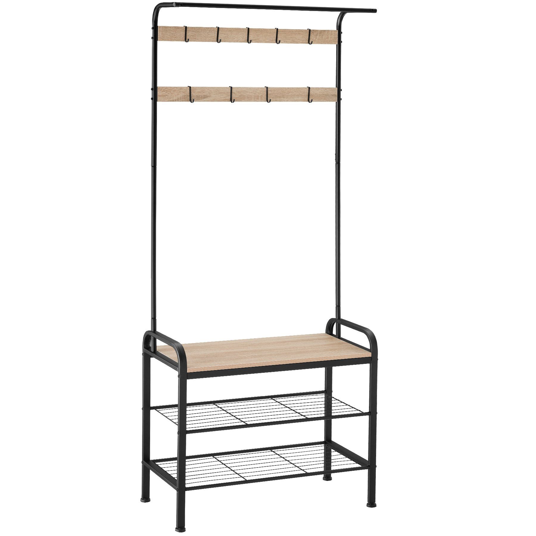 tectake Garderobe Wichita, inklusive Kippschutz, 73,5 x 36 x 184 cm günstig online kaufen