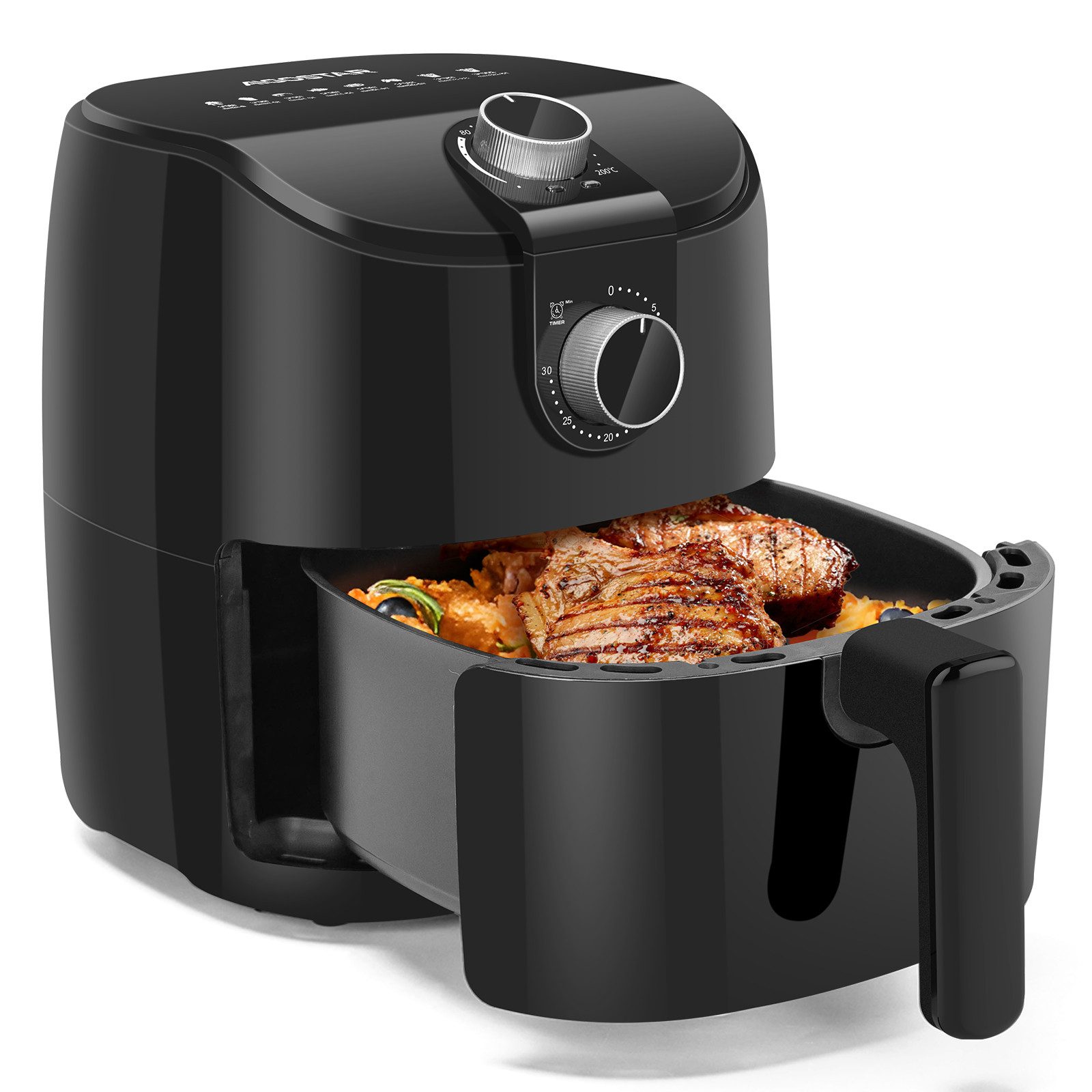 Heißluftfritteuse 4L Airfryer, 30 Mins Timer, Einstellbare Temperatur, fettarmes Kochen, Überhitzungsschutz