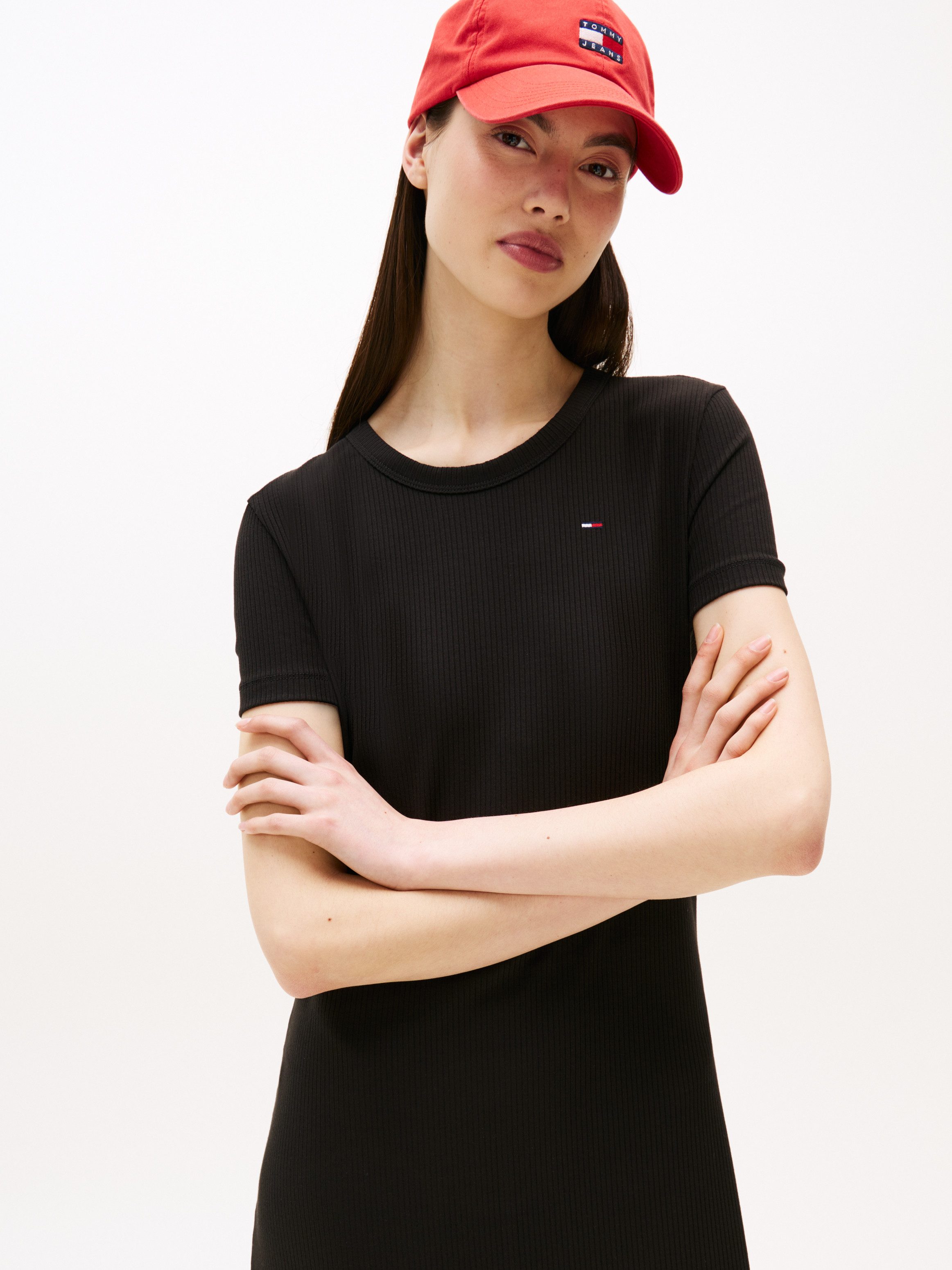 Tommy Jeans Jerseykleid TJW RIB BODYCON MIDI DRESS mit gerippter Struktur günstig online kaufen