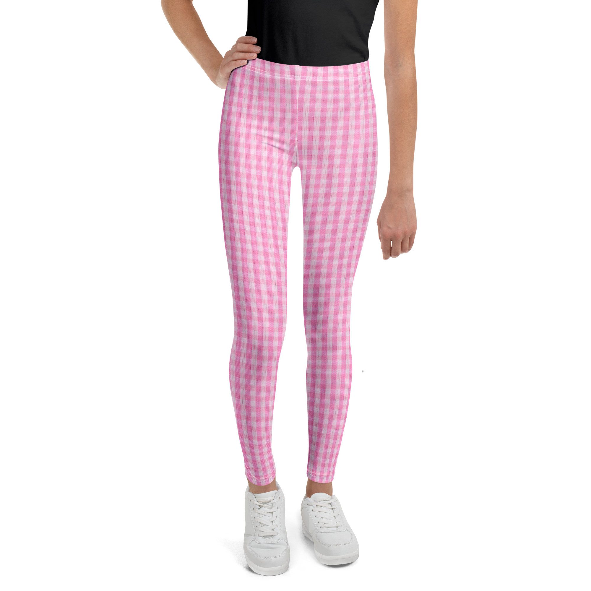 DECALVIBES Leggings Mädchen Leggings für Kinder & Jugendliche Pink Squared 4-Wege-Stretch, weiches Material, formstabil, komfortabler Sitz