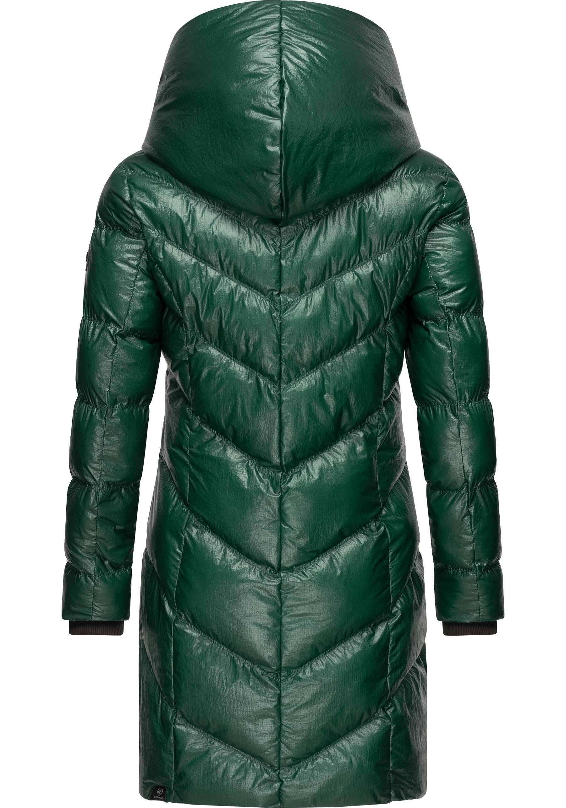 Ragwear Kurzmantel Natalka Bling Damen Wintermantel in schimmernder Optik