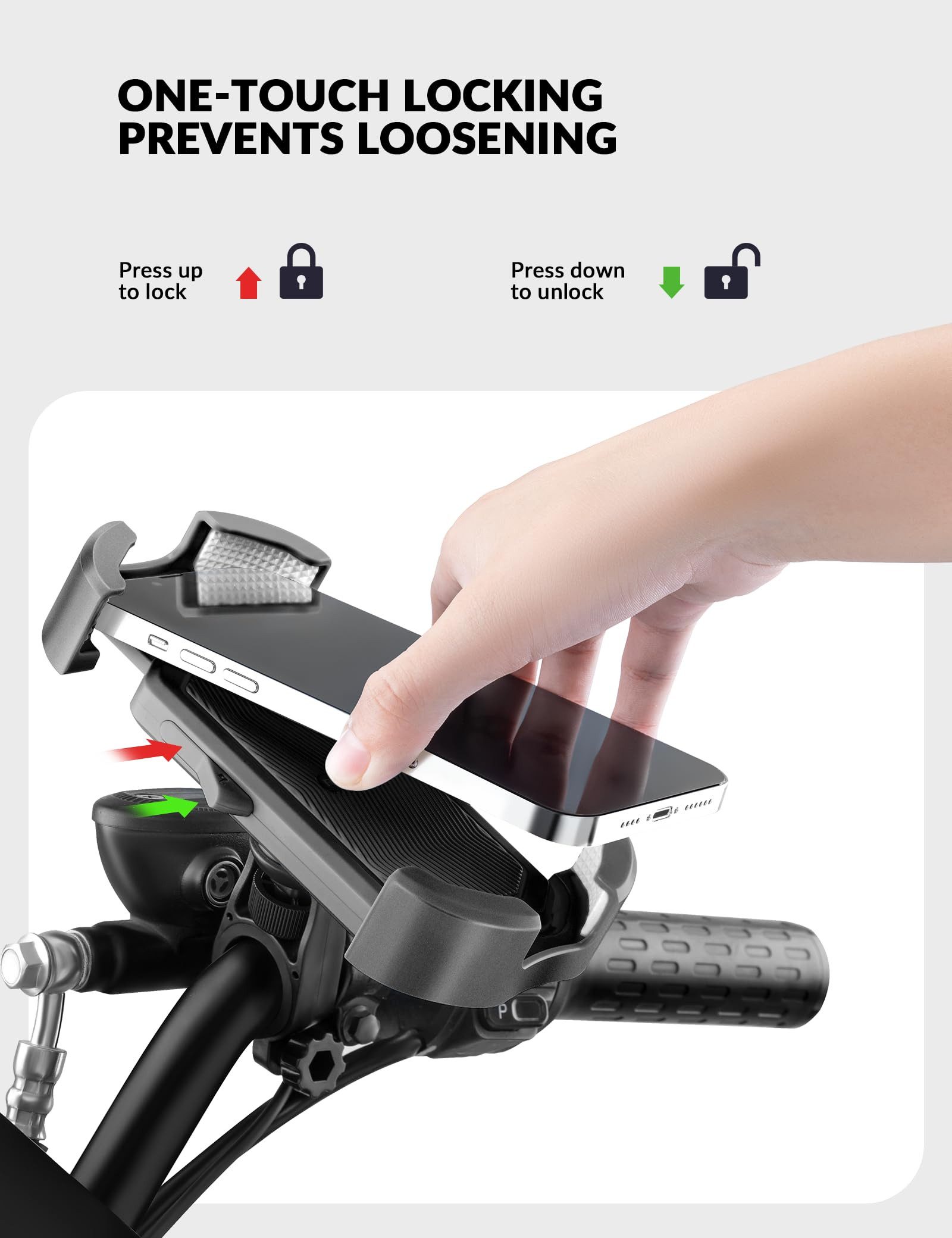 ROCKBROS Handy-Halterung Handyhalterung 360° Drehbar Universal Handy Halterung, (bis 7 Zoll, Fahrrad Handyhalter Motorrad für 4,7-7,0 Zoll Smartphone)