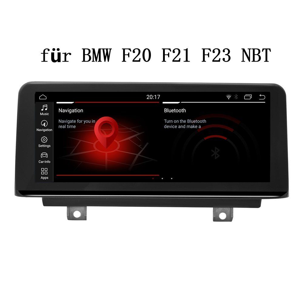 GABITECH 10.2" Android GPS Navi Carplay Autoradio für BMW F20 F21 F23 NBT Autoradio (Bluetooth, WLAN (Wi-Fi), Mobilfunknetz (3G/4G/optional 5G), Drahtlose Verbindung mit Handy, USB-Verbindung, Kabellos Apple Carplay und Android Auto, Sprachsteuerung)