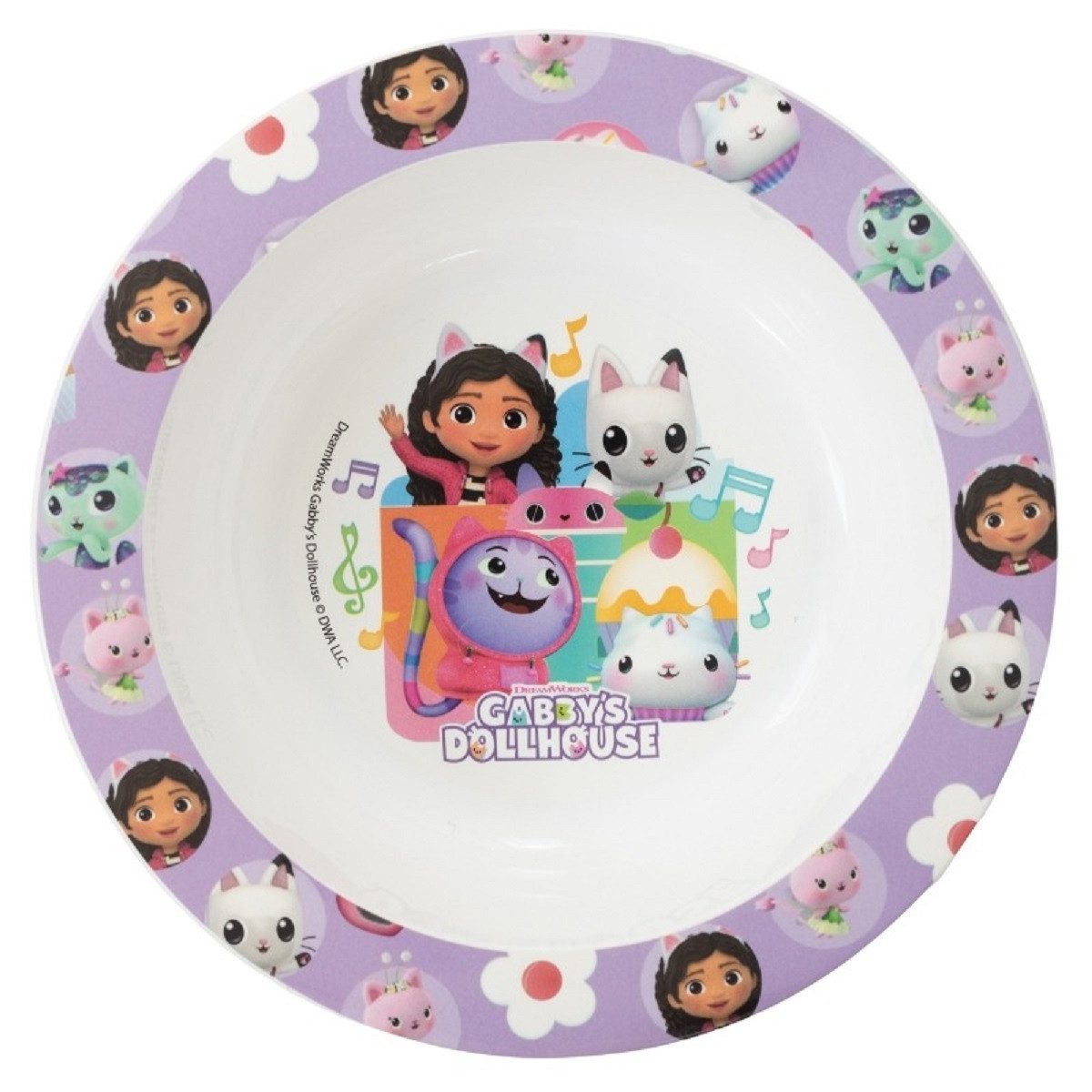 Gabby's Dollhouse Frühstücksteller Kindergeschirr ab 4 Jahren Schale für Kinder mikrowellengeeignet