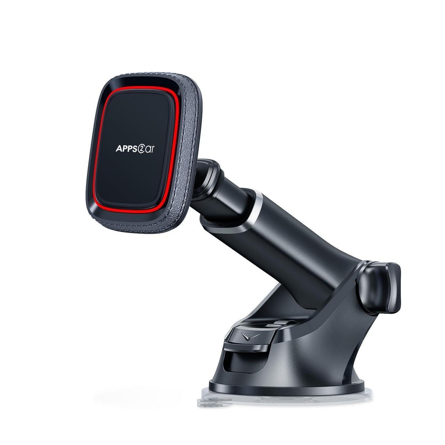 LuxusKollektion Smartphone-Halterung Handyhalterung Auto Saugnapf Armaturenbrett 6 Magnete Schwarz