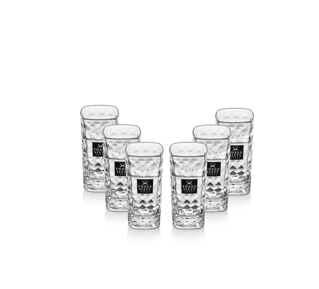 Glas Three Sixty Vodka Wodka Shotgläser Gläser Glas Set - 6 Stück 2 und