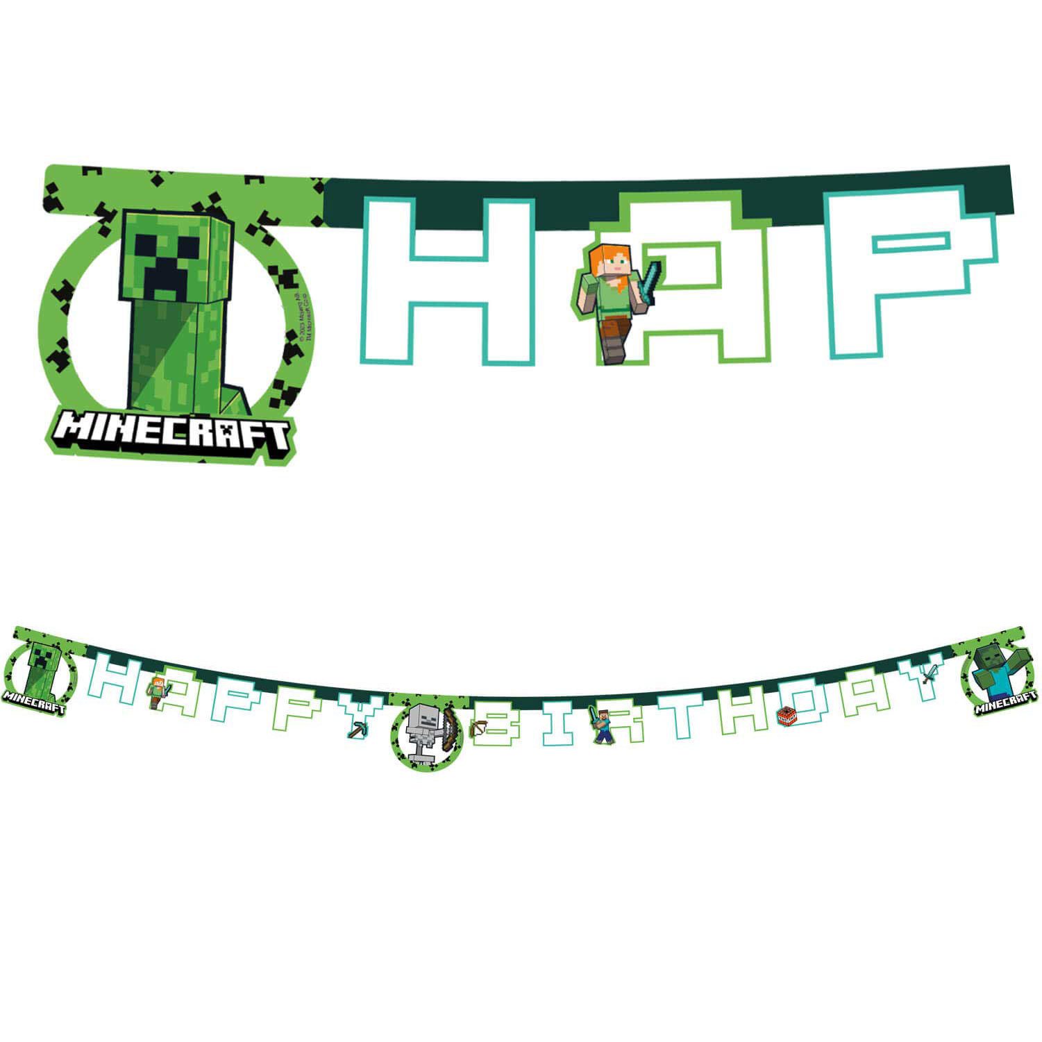 Procos Hängedekoration Banner Happy Birthday Minecraft, FSC