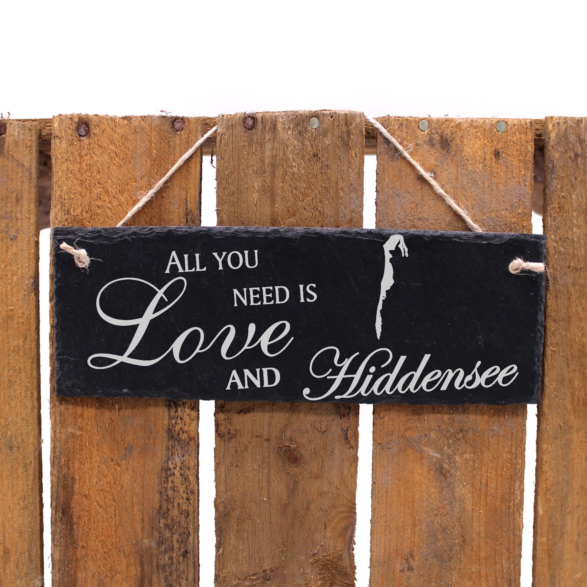 and All Hängedekoration Dekolando Hiddensee Love need Hiddensee Insel 22x8cm you is