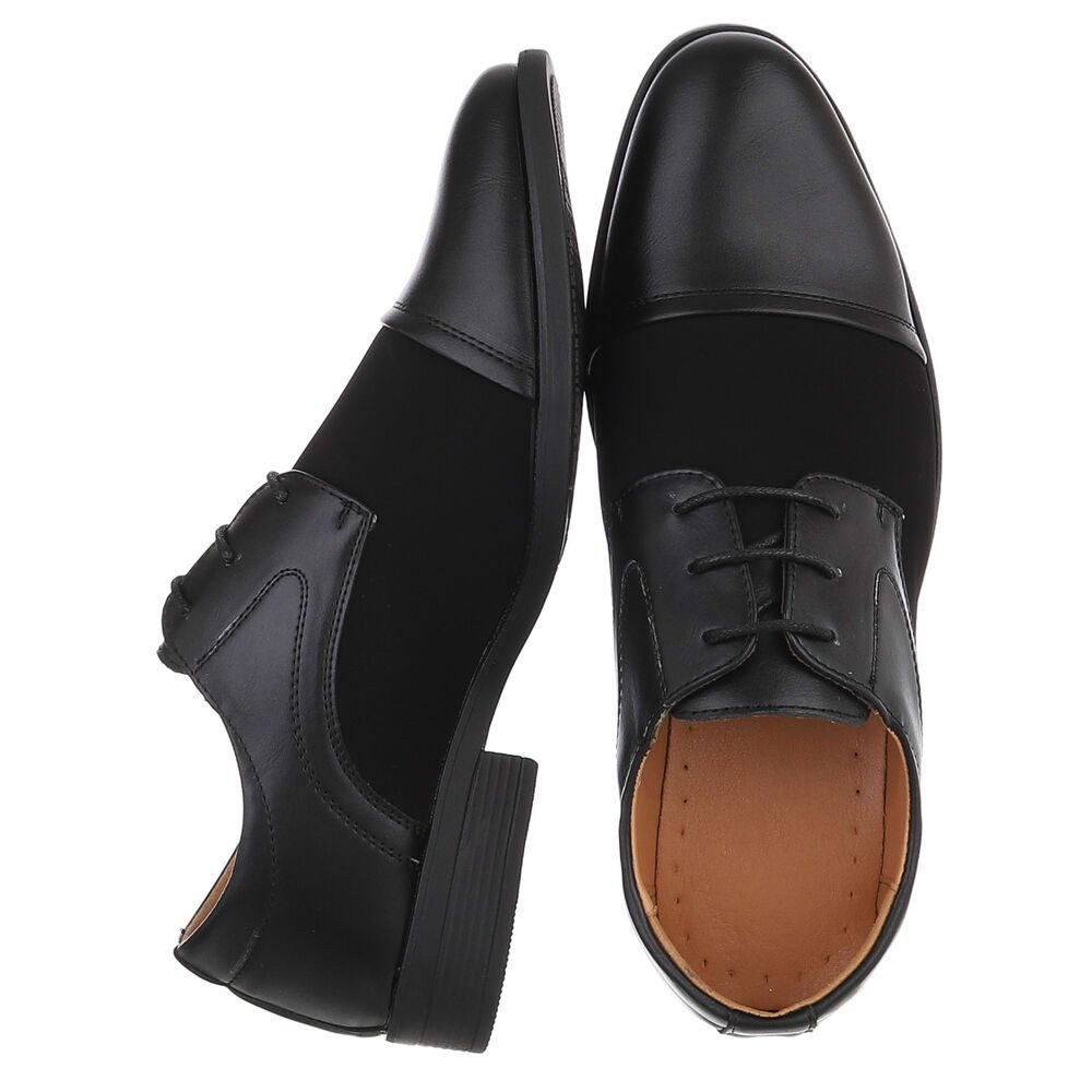 Coolwalk Herrenschnürschuh Elegant mit Kappe und Schnürung Schnürschuh (92009975) Blockabsatz Business-Schuhe in Schwarz – Bild 2 von 5