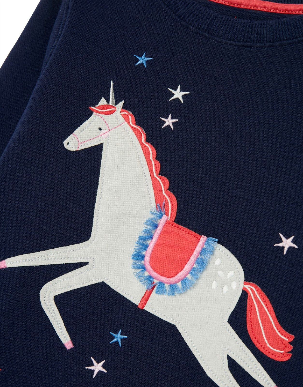 Tom Joule Sweatshirt TOM JOULE Sweatshirt Mackenzie dunkelblau mit Einhorn