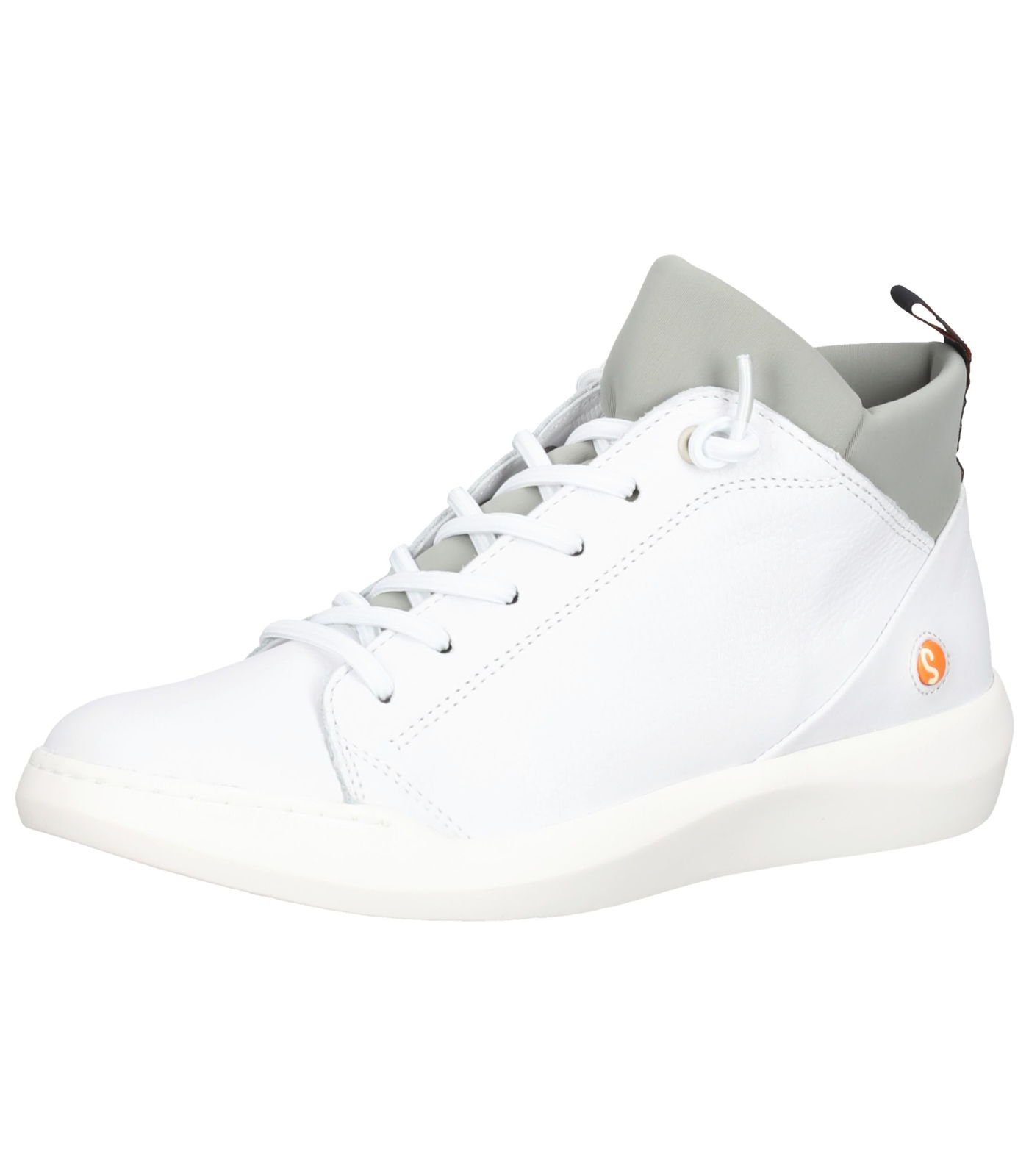 softinos Sneaker Leder Sneaker Weiß (WHITE W/GREY NEOPRENE)