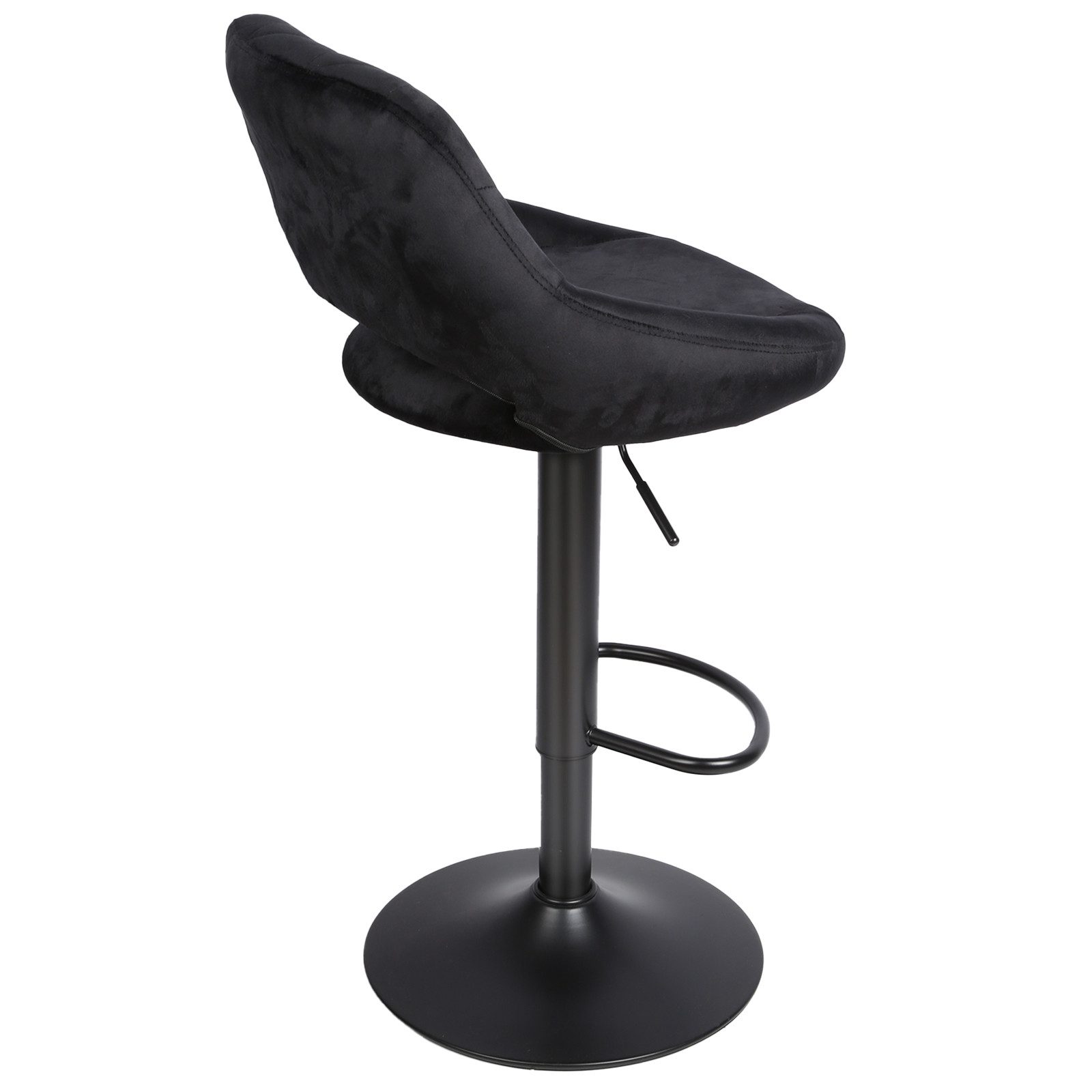 JEOBEST Barhocker Barstuhl Gepolsterte Sitzfläche aus Samt, Tresenhocker mit Rückenlehne, (Set, 2 St), Schminkhocker, Höhenverstellbar, 360°Drehbar – Bild 5 von 5