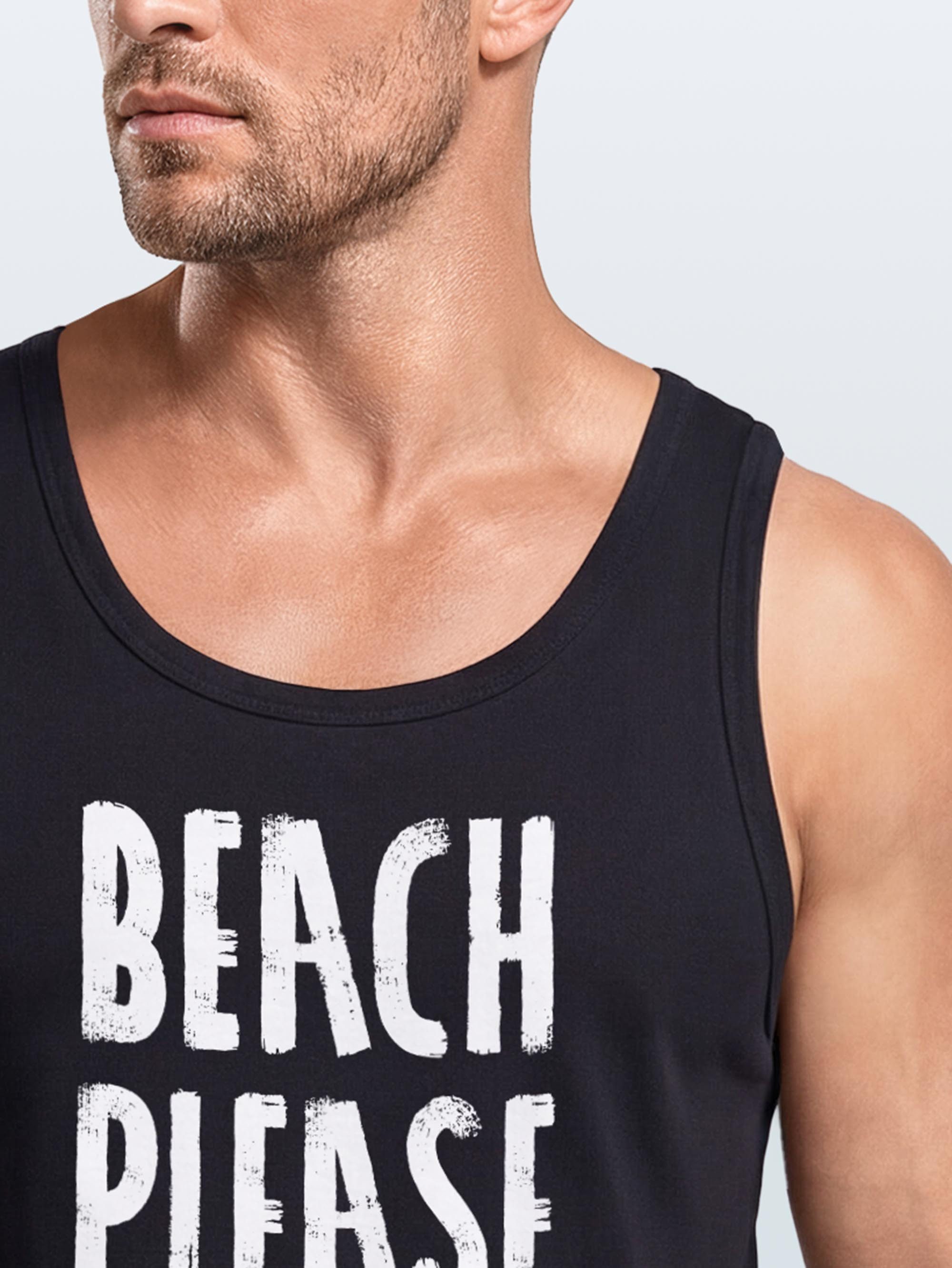 Neverless Tanktop Herren Tank-Top Beach please Muskelshirt Muscle Shirt Neverless® mit Print