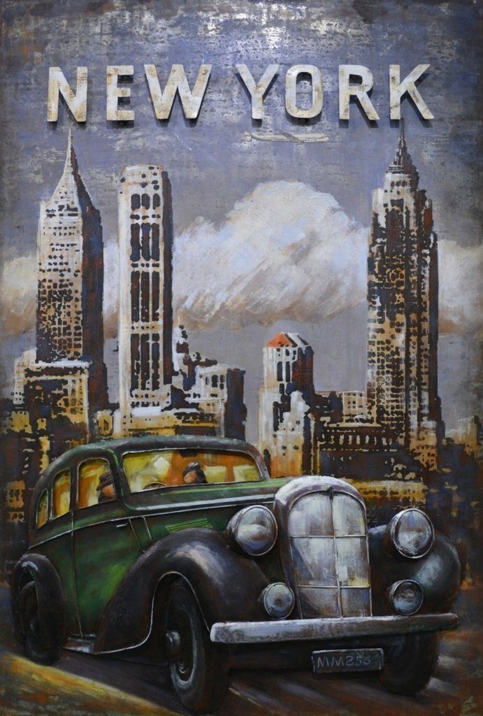 IDYL Metallbild mit 3D-Effekt "New York" - 80 x 120 x 3 cm - Nr. 1401