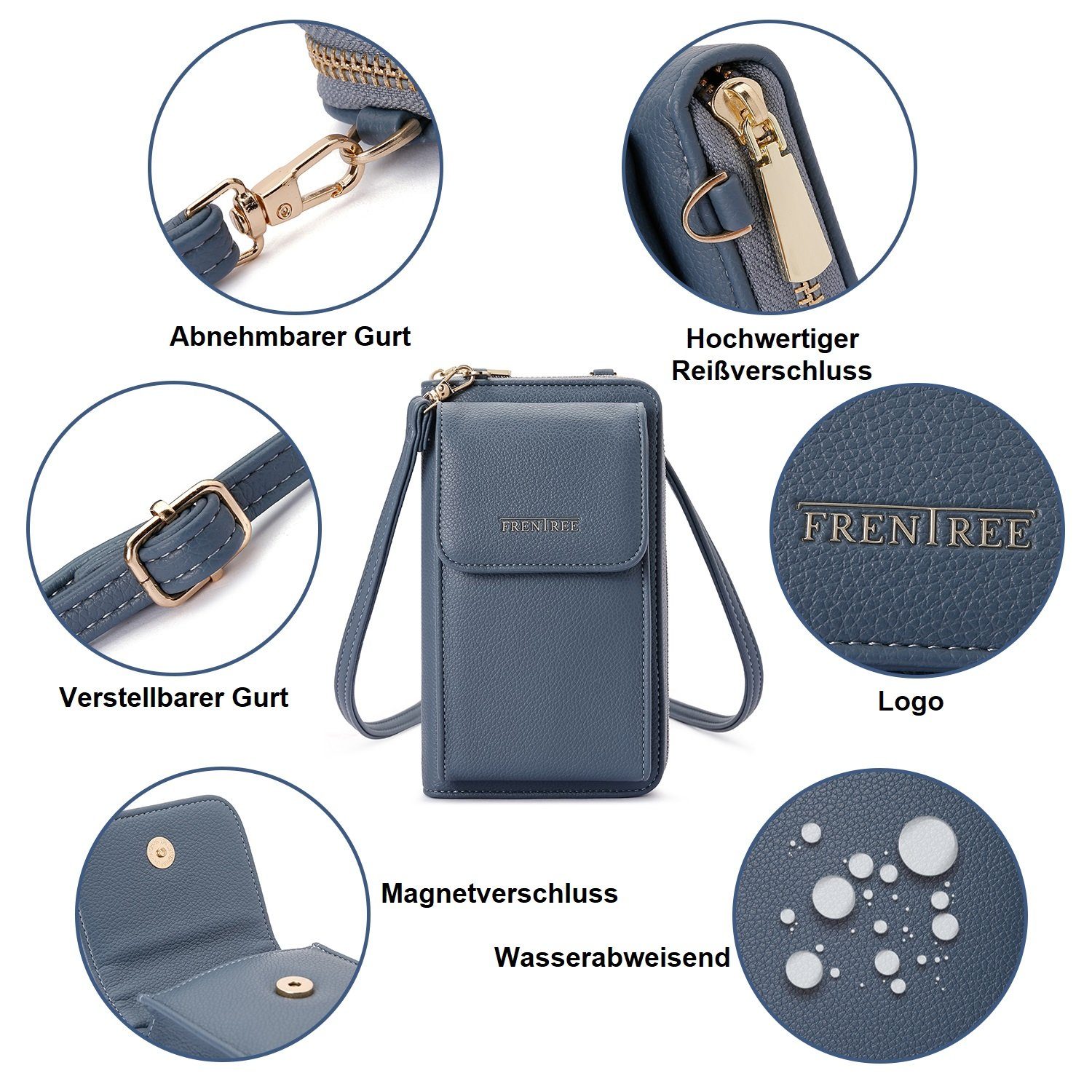 Frentree Schultertasche Damen Cross-Body Handtasche mit Handyfach und Porte günstig online kaufen
