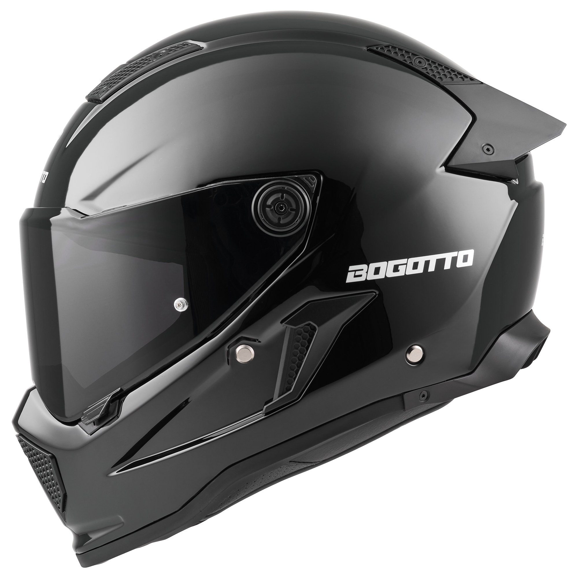 Bogotto Motorradhelm Rapto Helm, vorbereitet für Kommunikationssystem,geeignet für Brillenträger,v