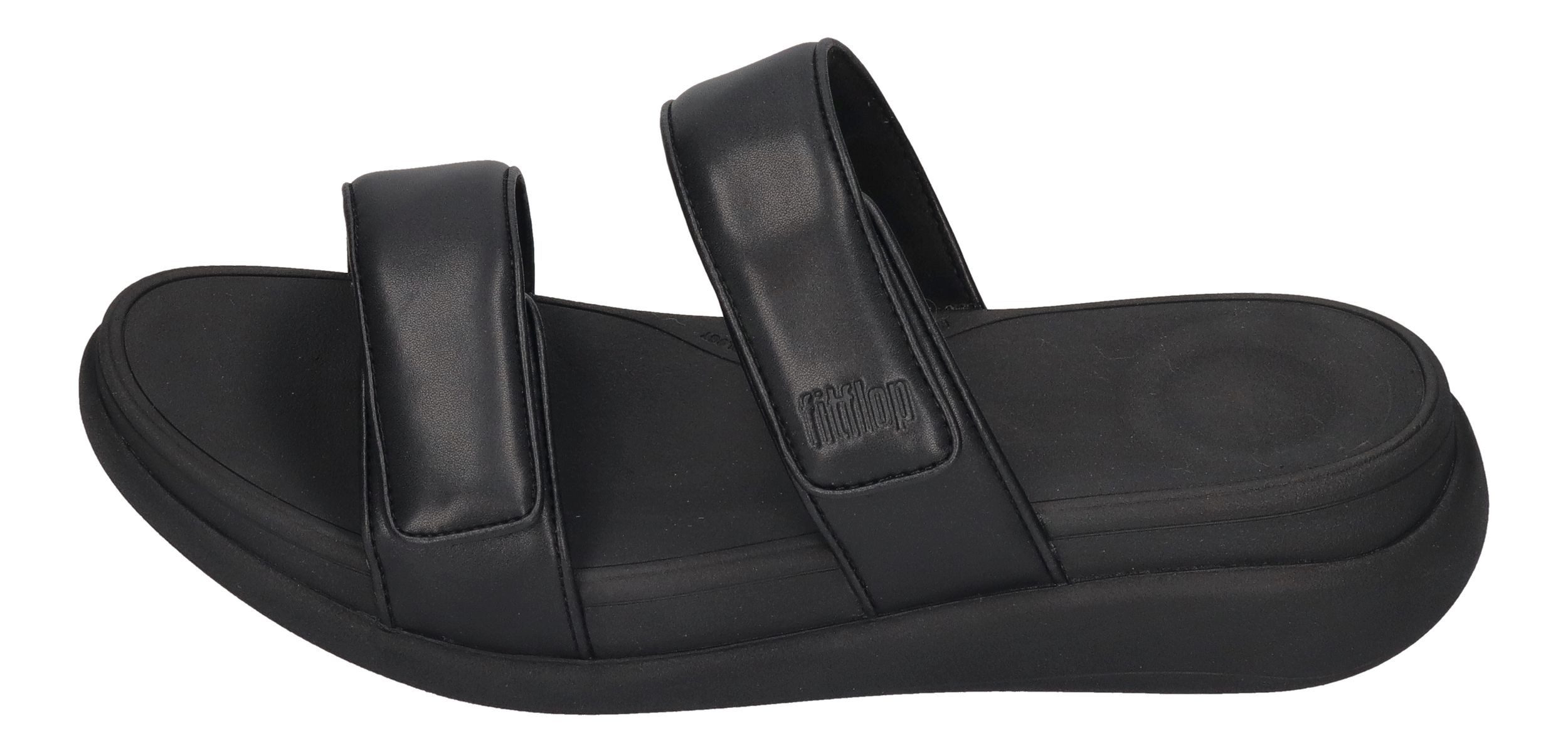 Fitflop F-MODE GO ADJUSTABLE TWO-BAR BUCKLE SLIDES Pantolette All Black günstig online kaufen