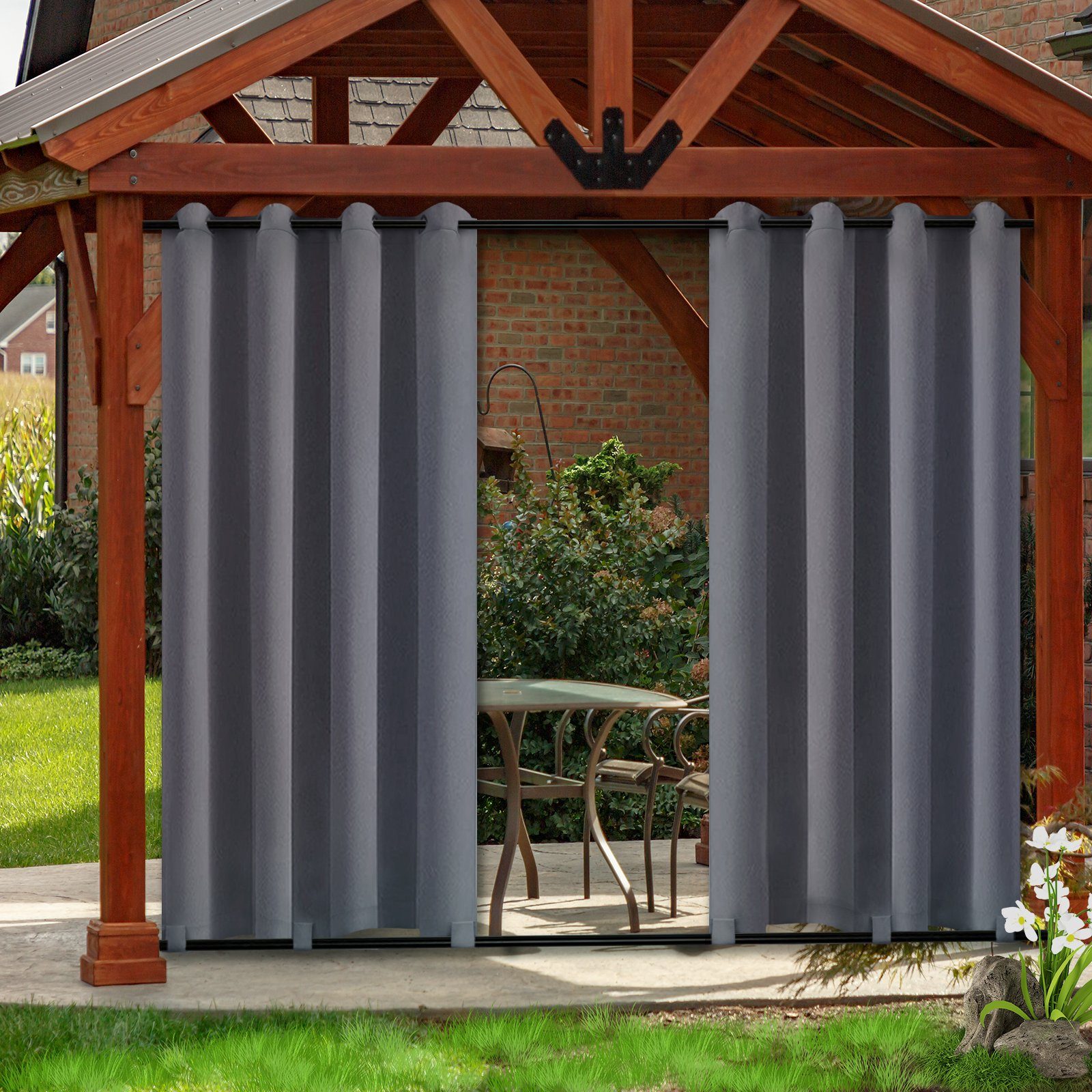 Sunicol Gardine Outdoor Vorhang,Wasserdicht,Oben Unten mit günstig online kaufen