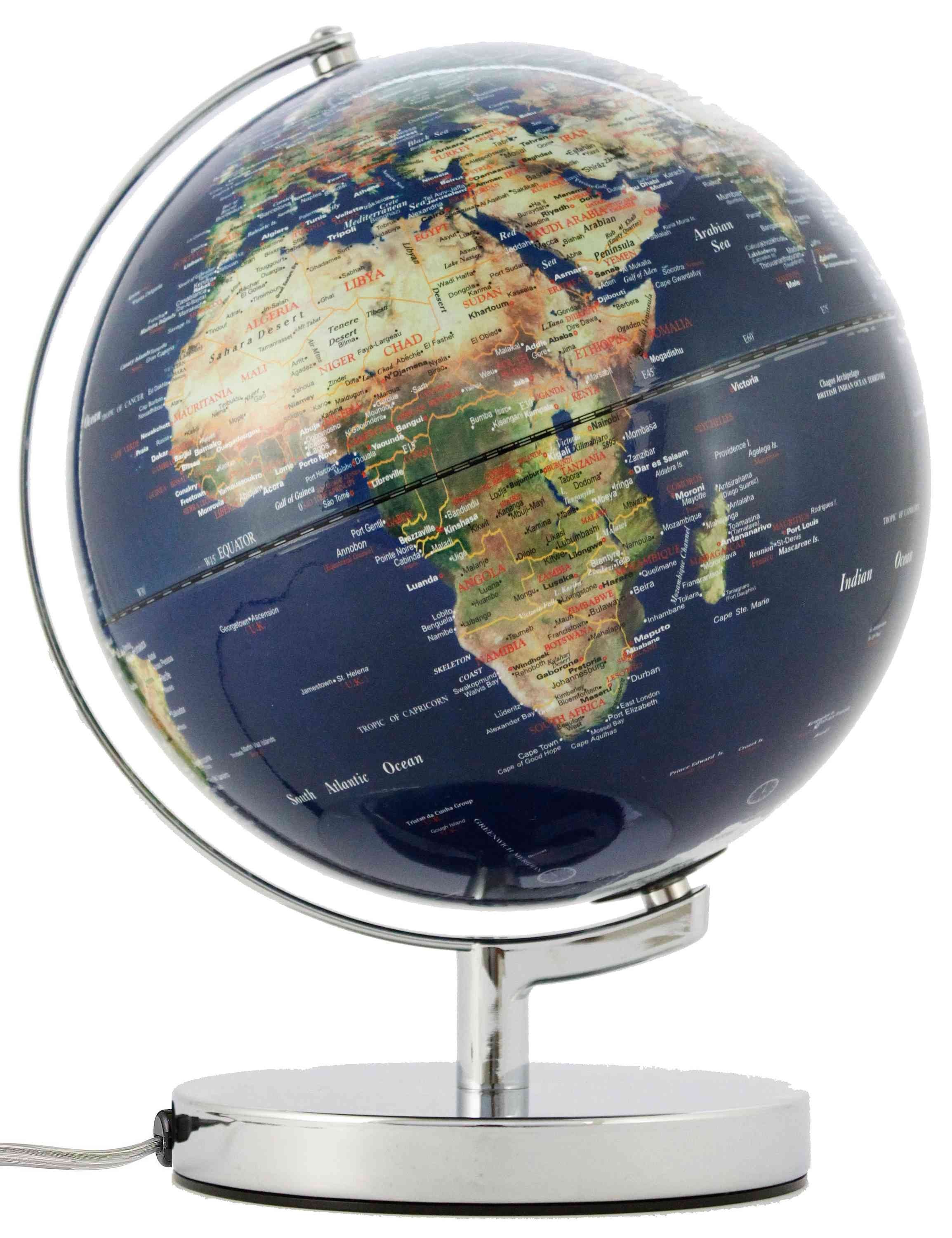 1 emform um Terra Globus Light, emform® beleuchtet drehbar physisch, Globus 2 No. Physical Achse 25cm