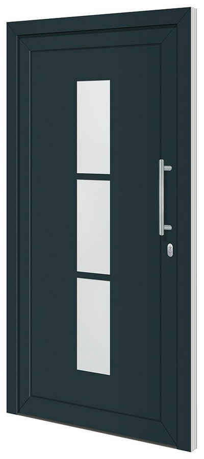 RORO Türen & Fenster Haustür »Otto 5«, BxH: 110x210 cm, anthrazit/weiß, ohne Griff, inklusive Türrahmen