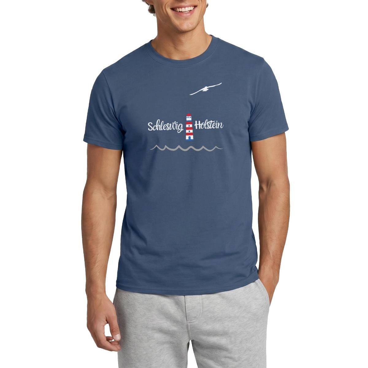 Spreadshirt T-Shirt Schleswig Holstein Leuchtturm Küste Nordsee Maritim Männer T-Shirt (1-tlg)