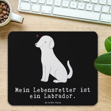 Mr. & Mrs. Panda Mauspad Labrador Lebensretter - Schwarz - Geschenk, Designer Mauspad, Hundebe (1-St), rutschfest