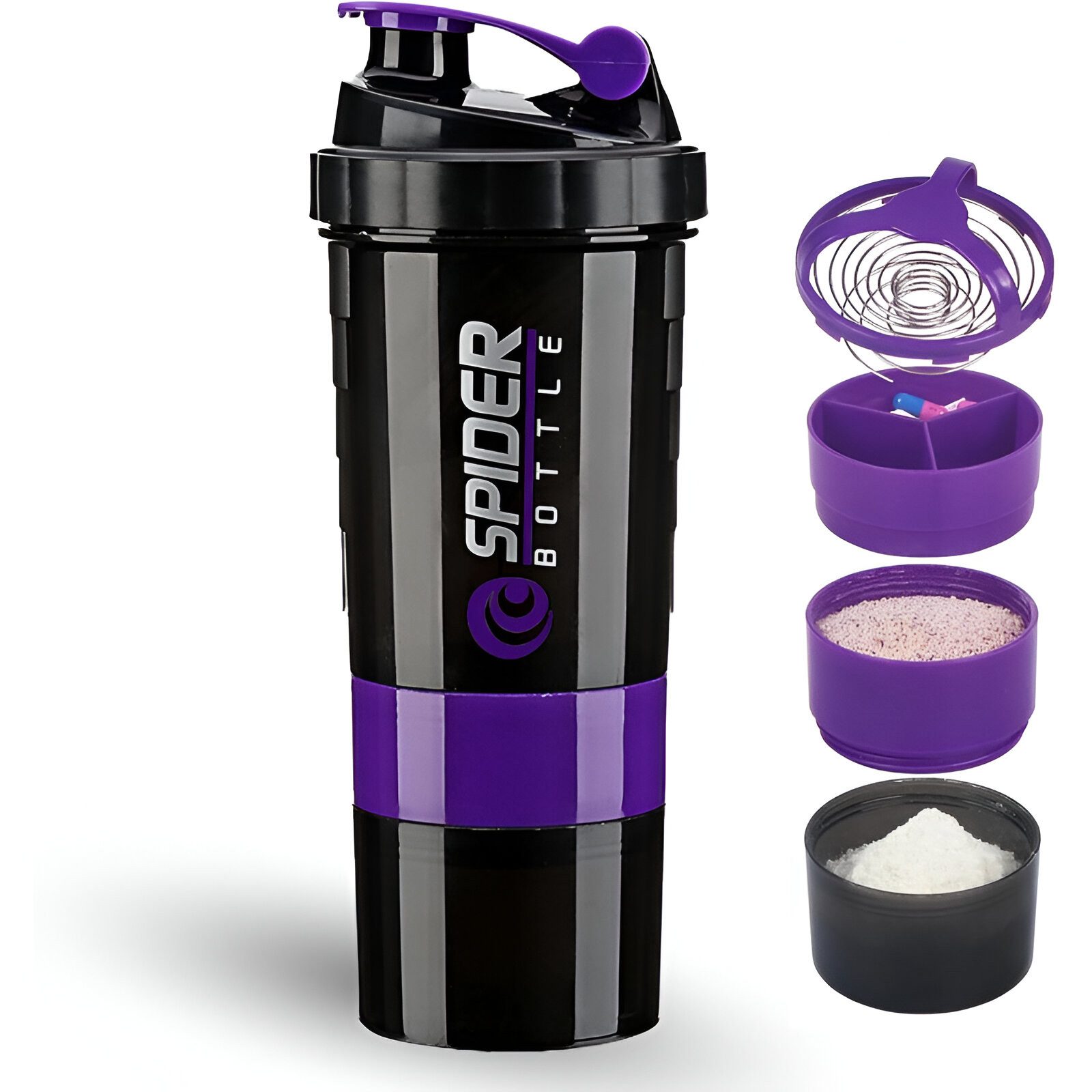 WS-Trend Protein Shaker Sportflasche Trinkflasche Flasche zum mixen Proteinshaker 500 ml, Kunststoff