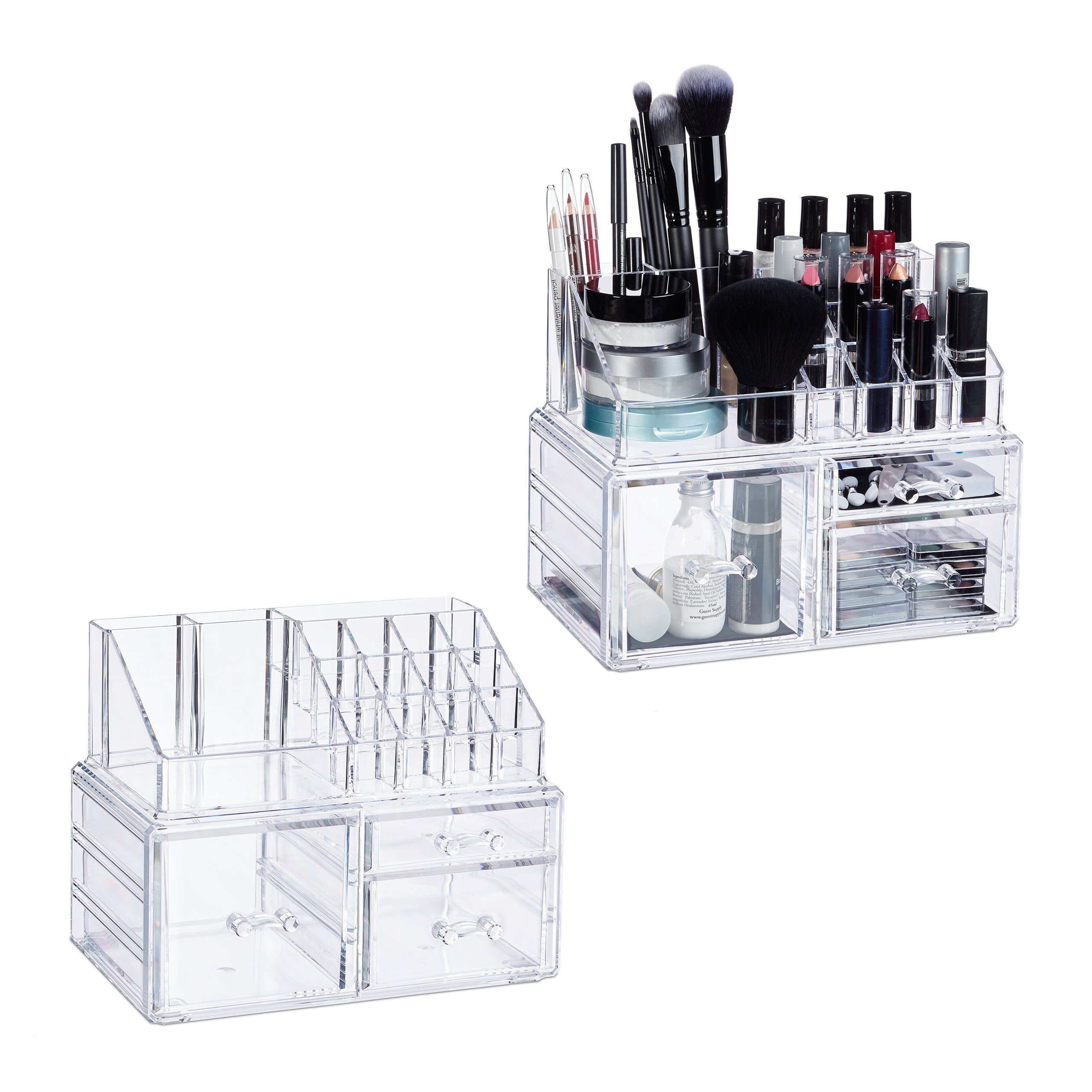 Make-Up Organizer 2 x Make-Up Organizer mit 3 Schubladen
