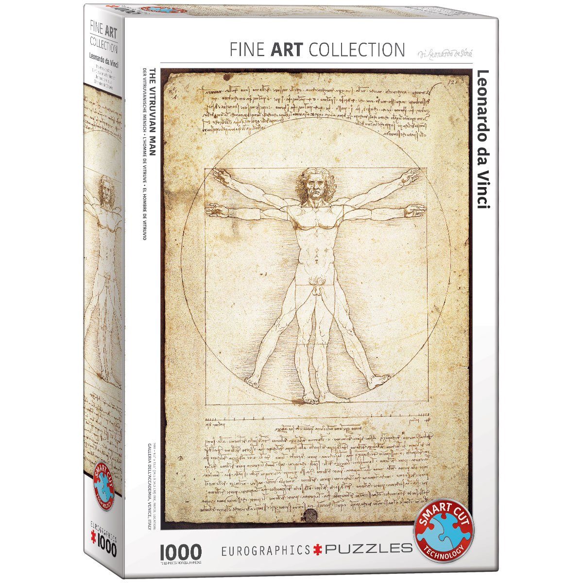empireposter Puzzle Leonardo da Vinci - vitruvianischer Mensch - 1000 Teile Puzzle Format 68x48 cm., 1000 Puzzleteile
