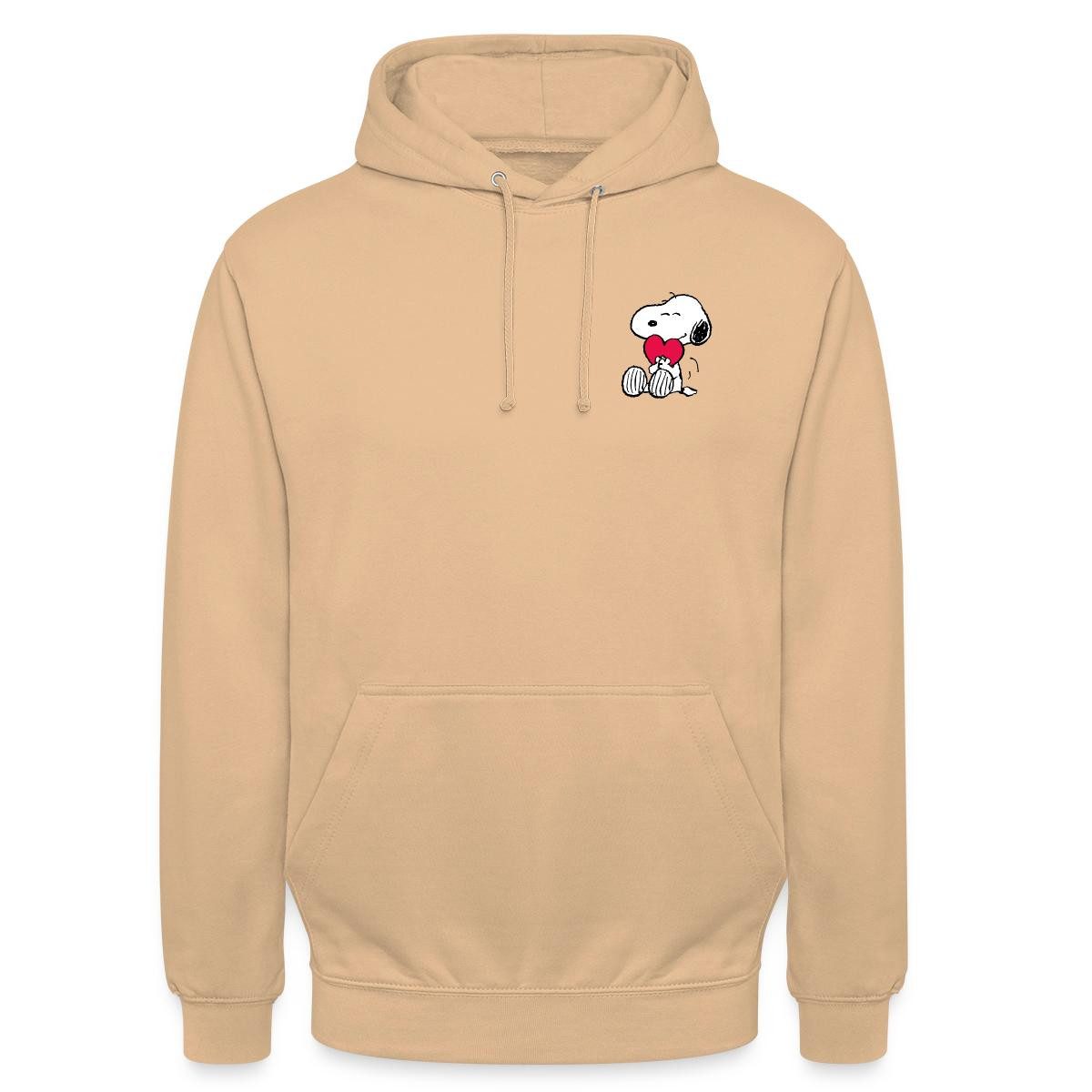 Spreadshirt Hoodie Peanuts Snoopy mit Herz Brustmotiv Unisex Hoodie (1-tlg)
