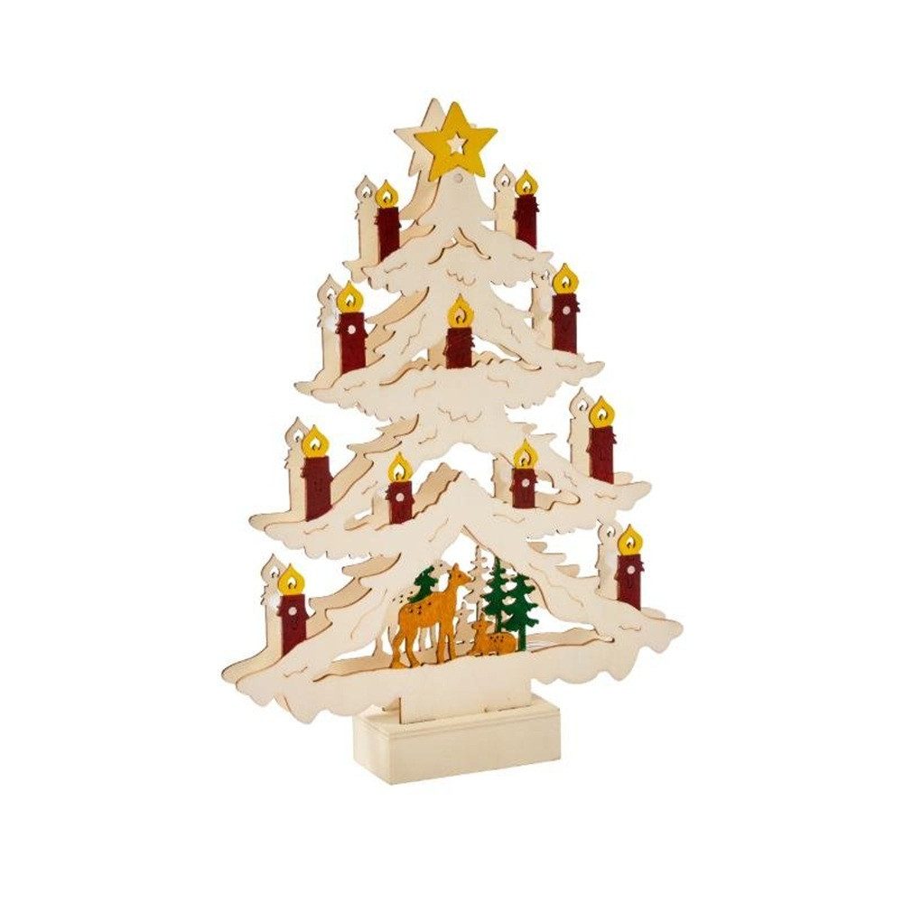 Smart Garden LED Lichterbogen Beleuchteter Kerzenbaum aus Holz mit Timer – 30,5 cm (1-tlg), Weihnachtsbaum, Schwibbogen