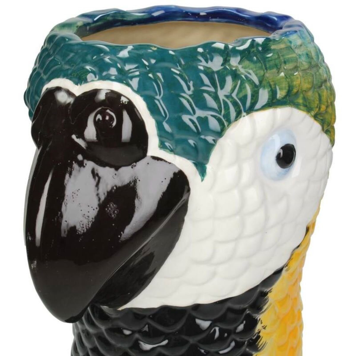 cm Collection Klein 16 Dekovase HD Übertopf Keramik Papagei Vase Bunt
