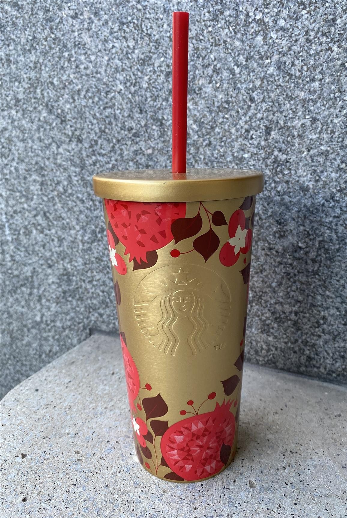 Starbucks Frühstücks-Geschirrset SS Cold Cup Gold Pomegranate 17