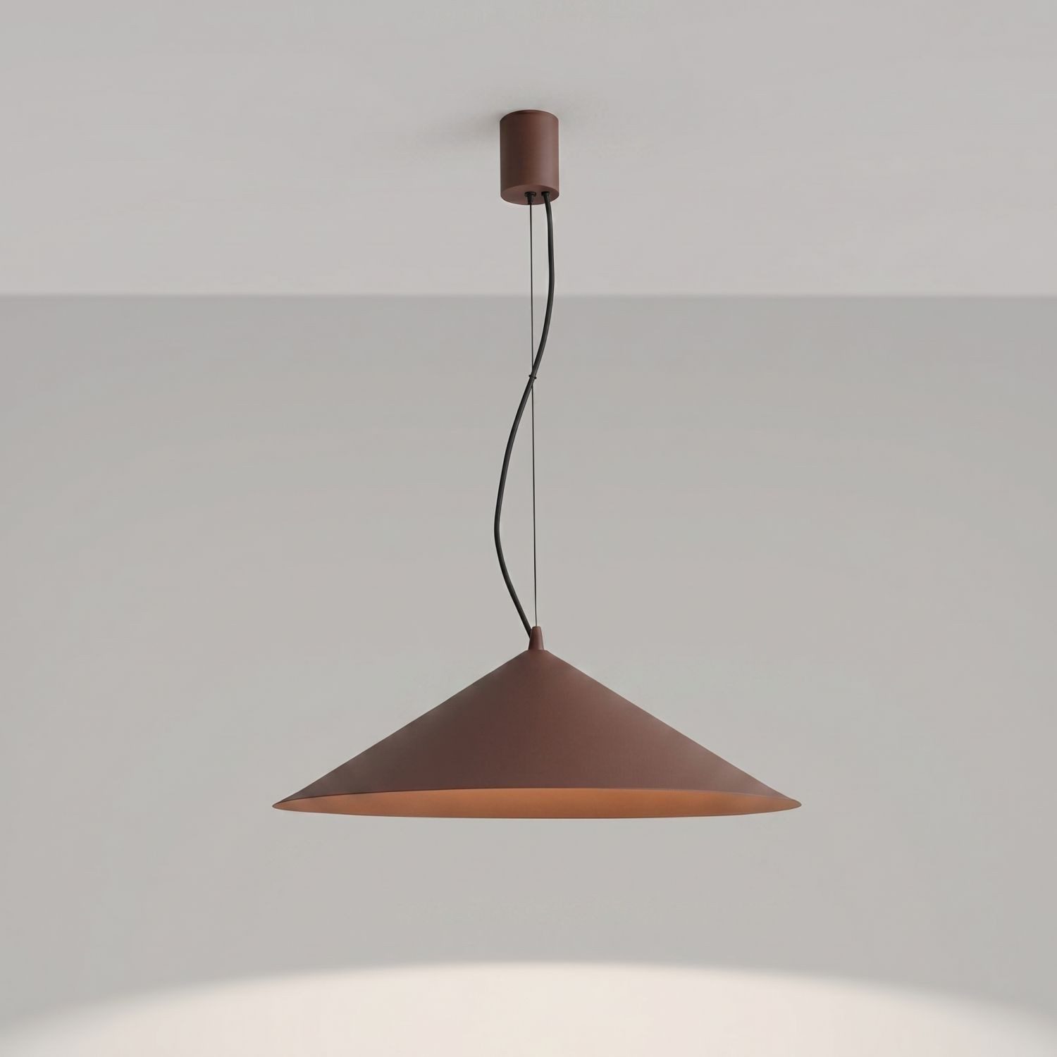 Licht-Erlebnisse Pendelleuchte INARI, LED fest integriert, Warmweiß, LED Metall rund D: 50 cm H: max. 200 cm Braun 3000 K 1070 lm Modern