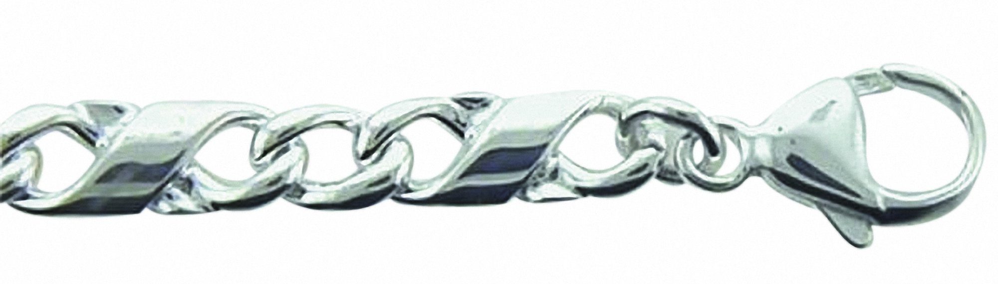 Silberarmband Damen 925 Silber Fantasie Armband 21 cm Ø 5 mm