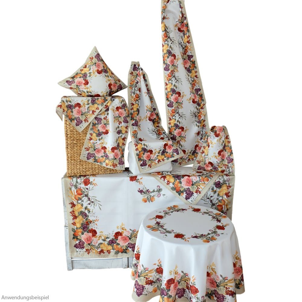 matches21 HOME & HOBBY Tischdecke Mitteldecke herbstliche Rosen Druck bunt günstig online kaufen