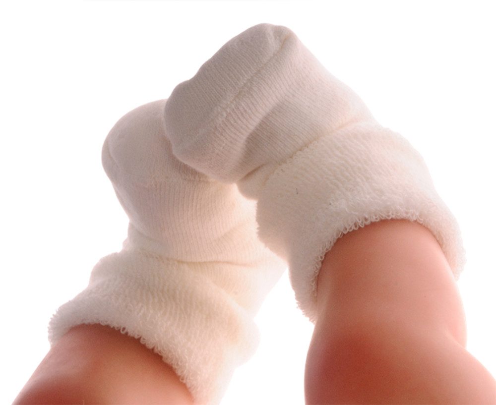 La Bortini Thermosocken Baby Socken aus weichem Frottee in Creme Erstlingssocken 1 Paar Strümpfe für Frühchen und Neugeborene, neutral, Розмір 15 bis 27