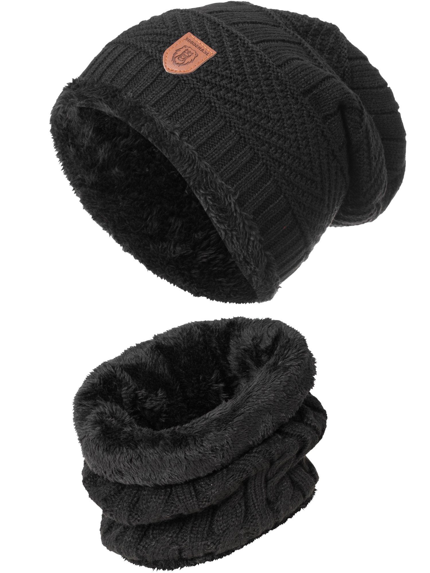 Indicode Mütze & Schal Herren Siracusa Strickmütze Herrenmütze Set günstig online kaufen