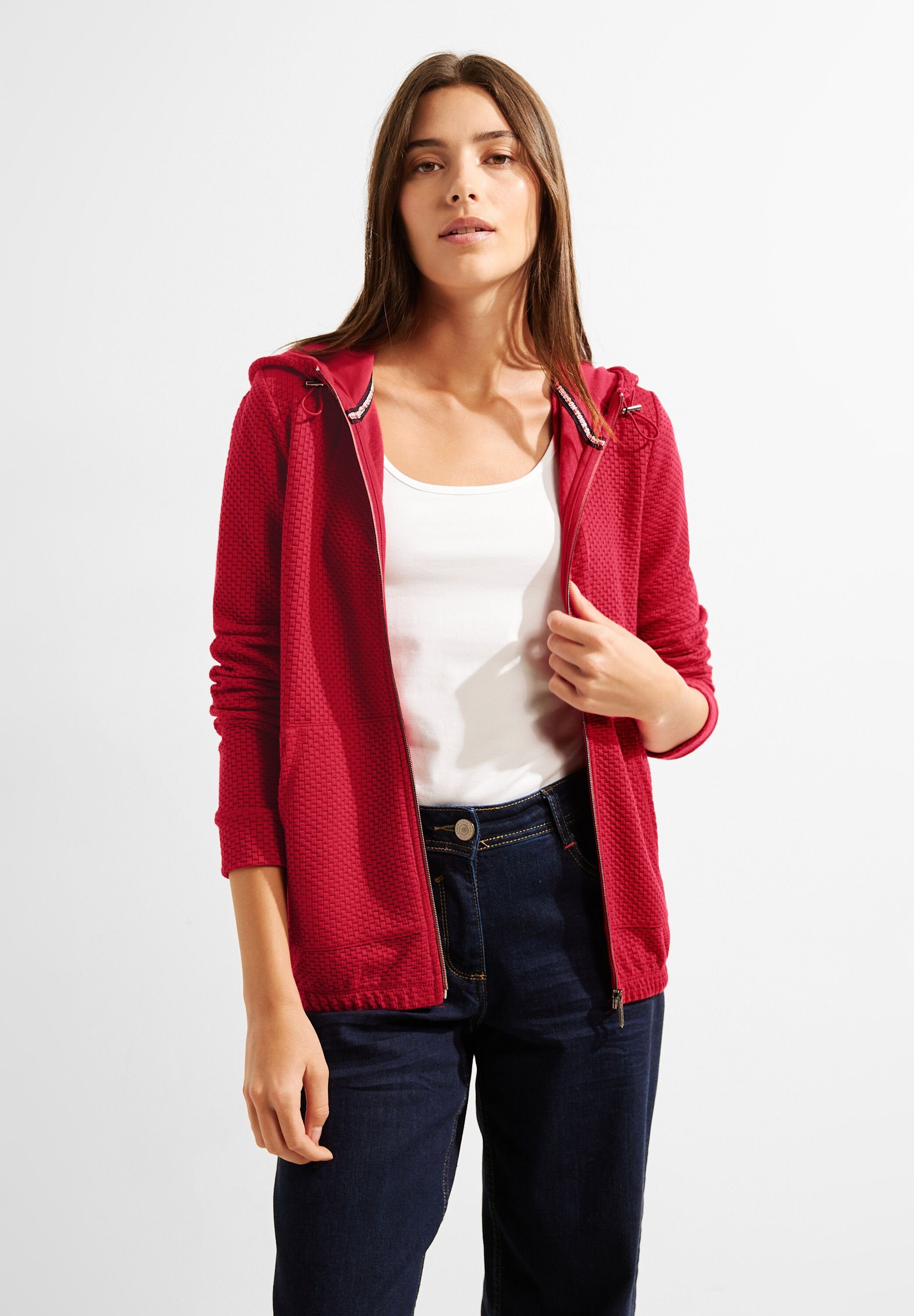 Cecil Shirtjacke mit Struktur casual red