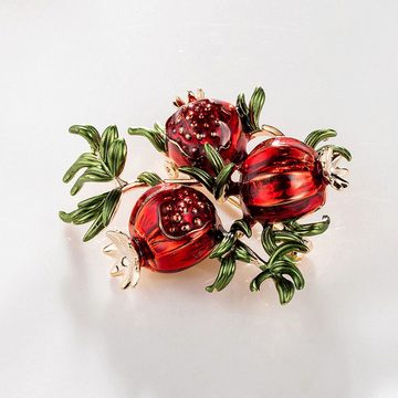 AUKUU Brosche Granatapfel Granatapfel Brosche für Damen bemalte Blumenbrosche, Anzug Accessoires Korsage