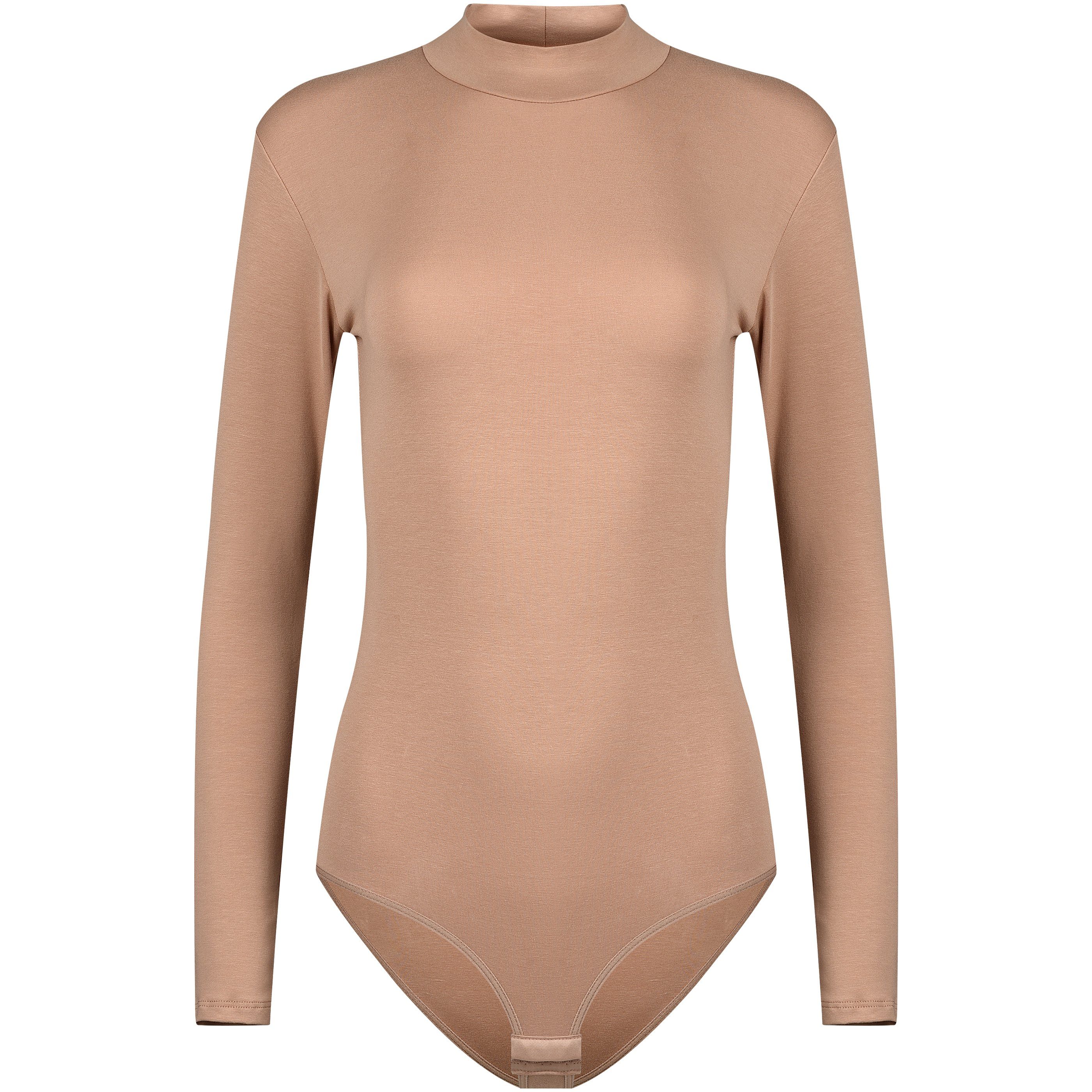 Evoni Body für Damen Langarm Blusenbody mit Halbkragen