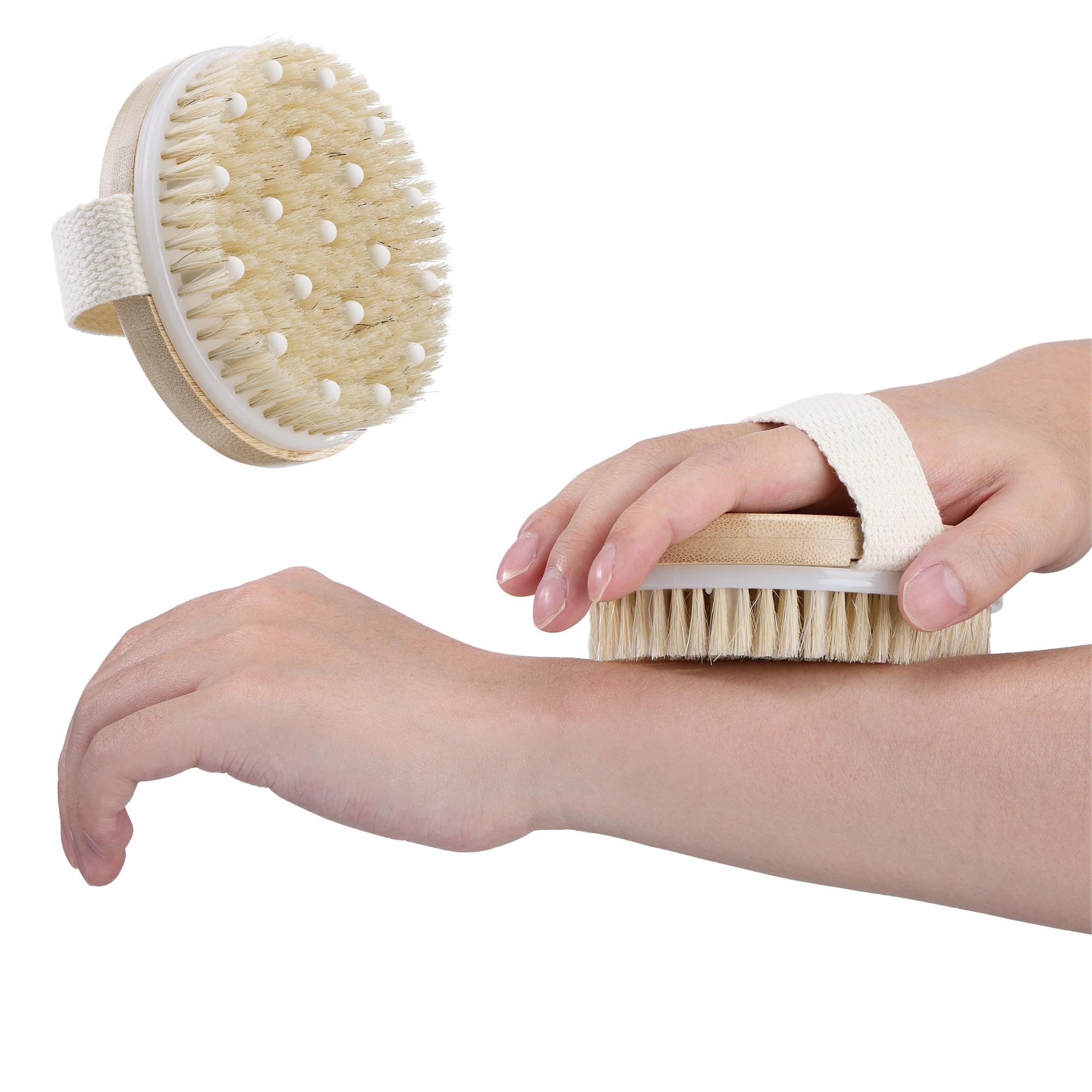 H&S Badebürste 2er Pack Massagebürste für Körper 2er Set Körperbürste Natur günstig online kaufen