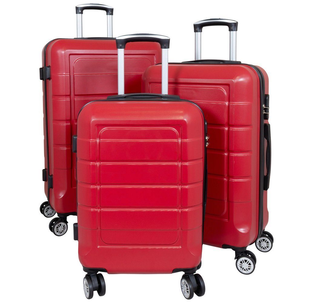 - - cm, 3 rot Koffer-Set MONOPOL® 77,67,55 Trolleyset Farben 3-teilig -