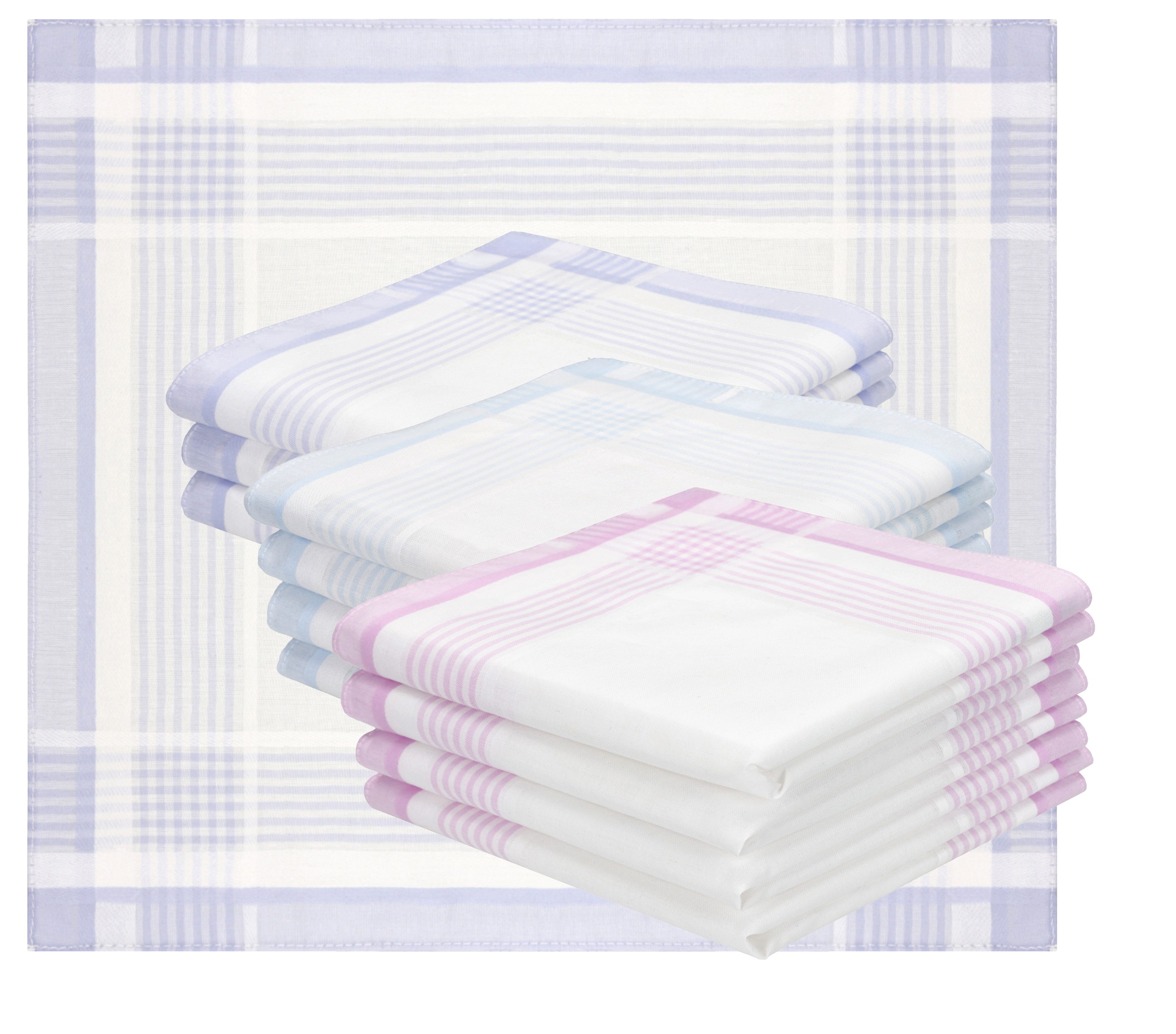 Betz Taschentuch 12er Damen Stoff Taschentücher Set Emma Größe ca. 28x28 cm, (12 Teile, 12-St. 12 Taschentücher)